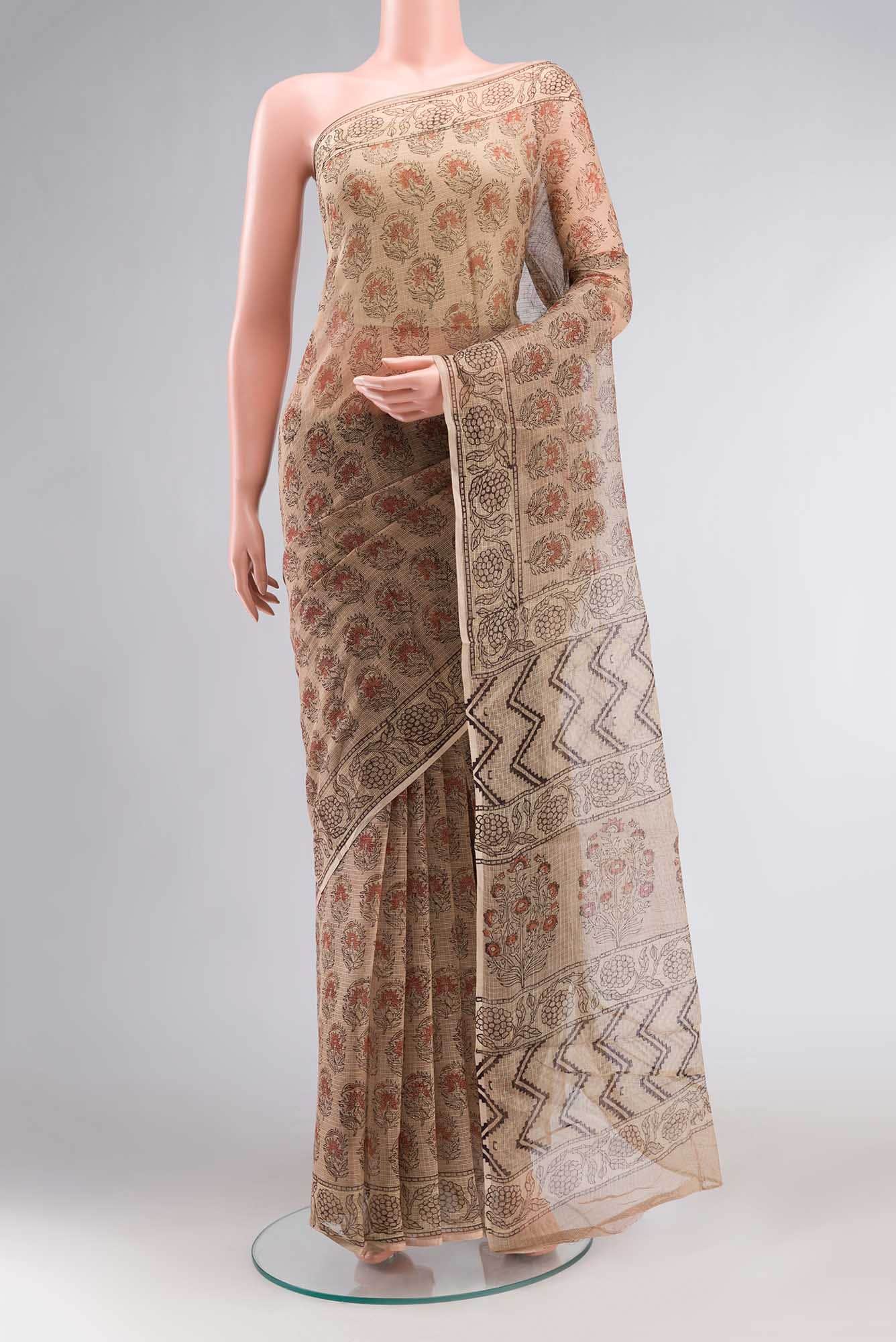 Beige Kota Cotton Saree
