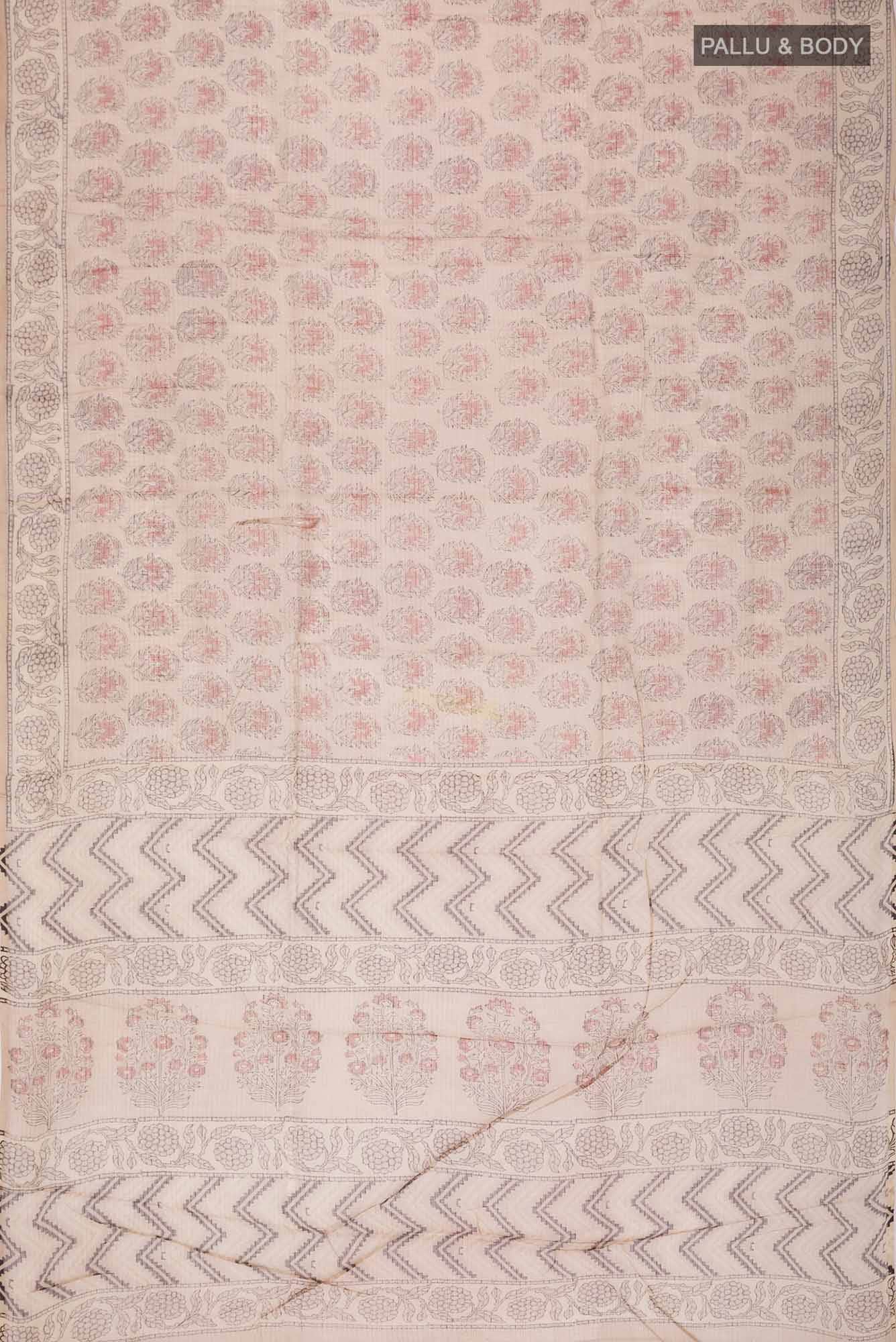 Beige Kota Cotton Saree