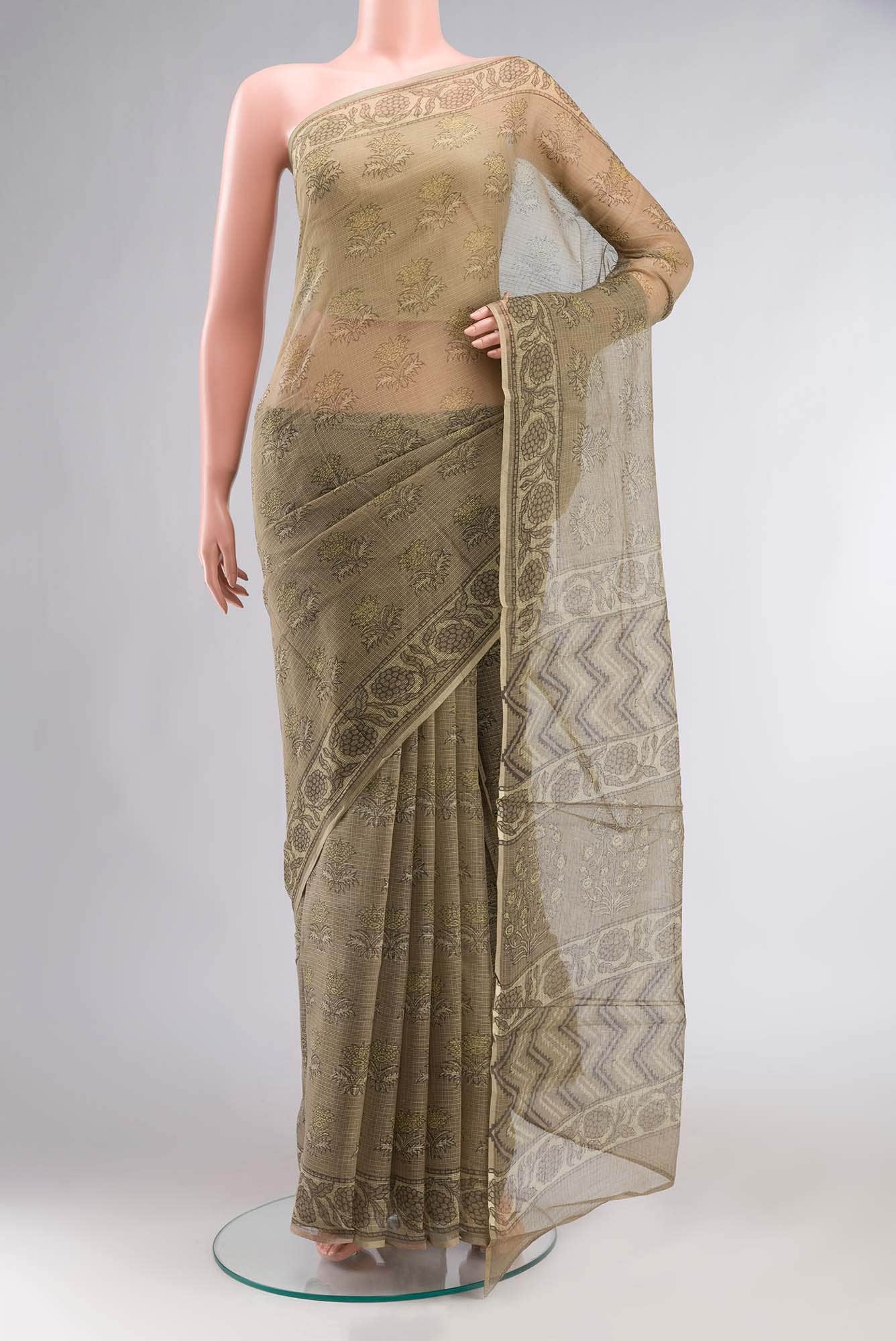 Green Kota Cotton Saree