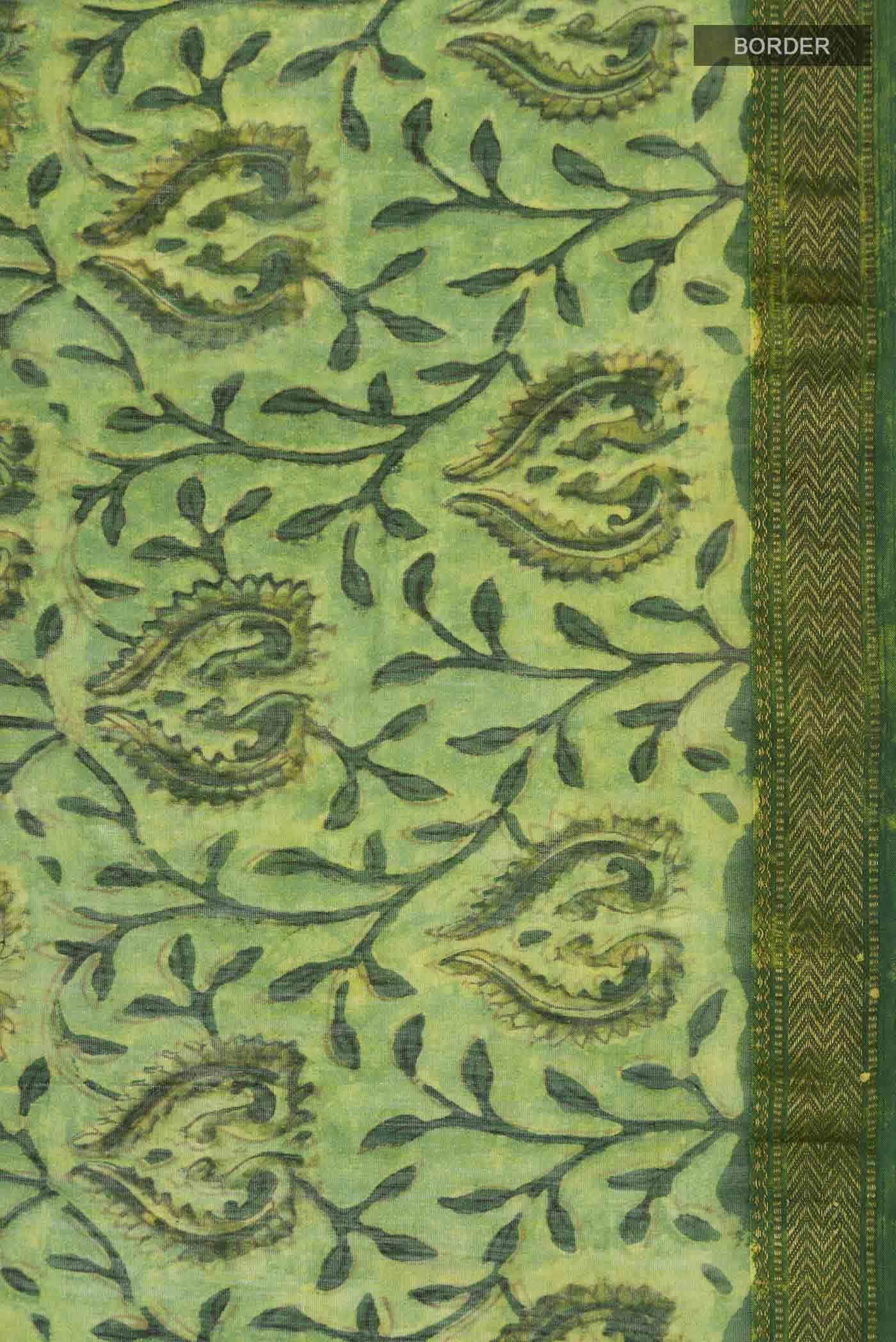 Green Chanderi Silk Cotton Saree