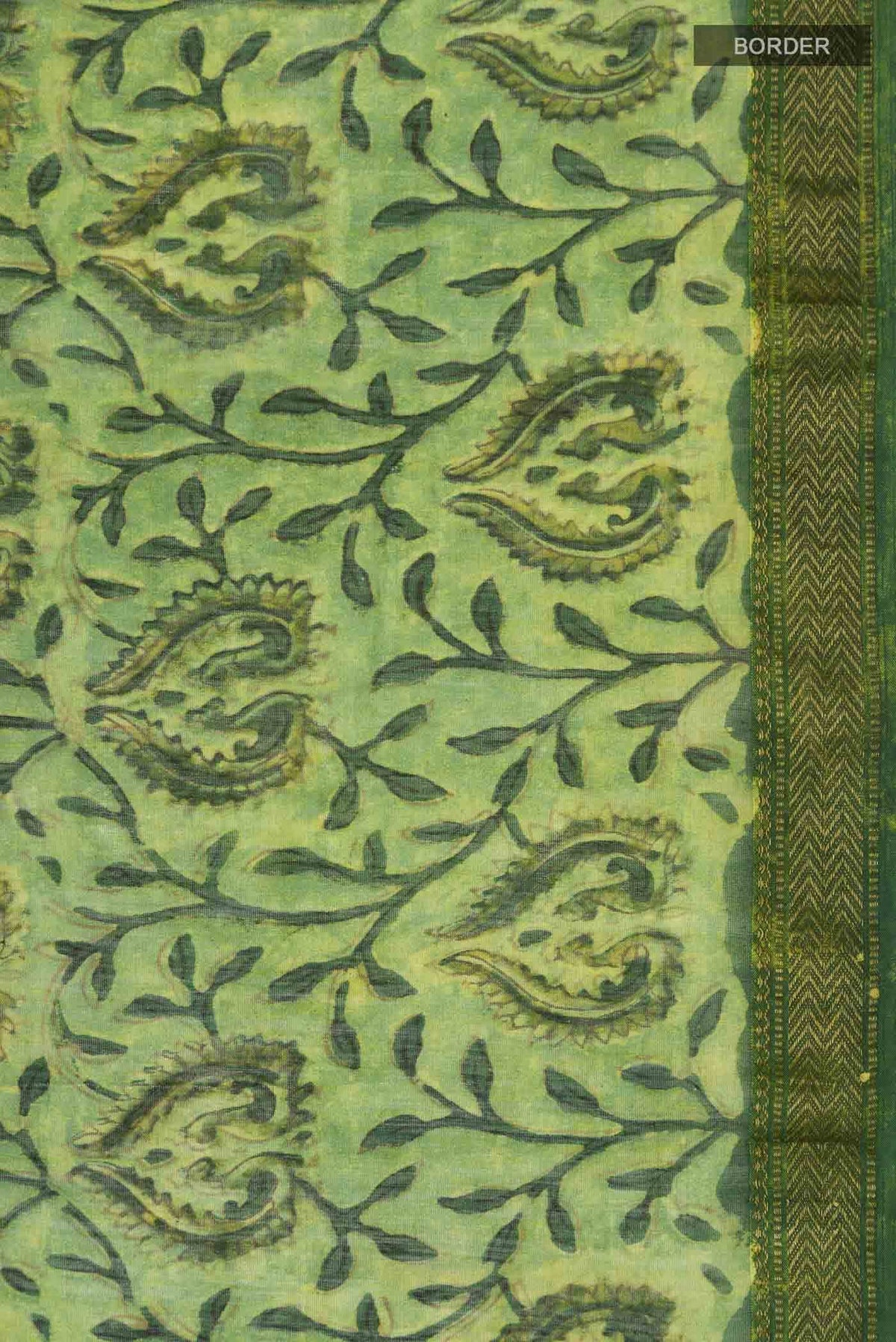Green Chanderi Silk Cotton Saree