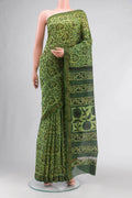 Green Chanderi Silk Cotton Saree