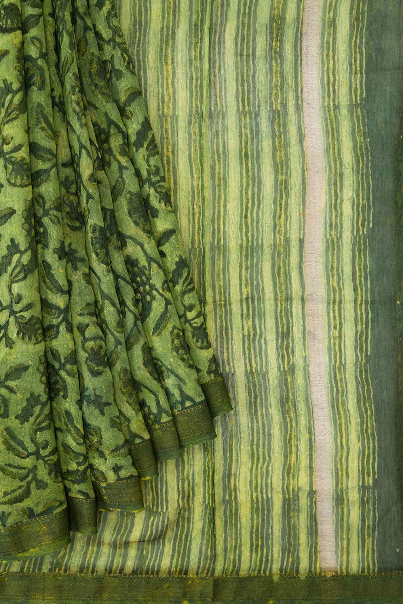 Green Dual Tone Chanderi Silk Saree