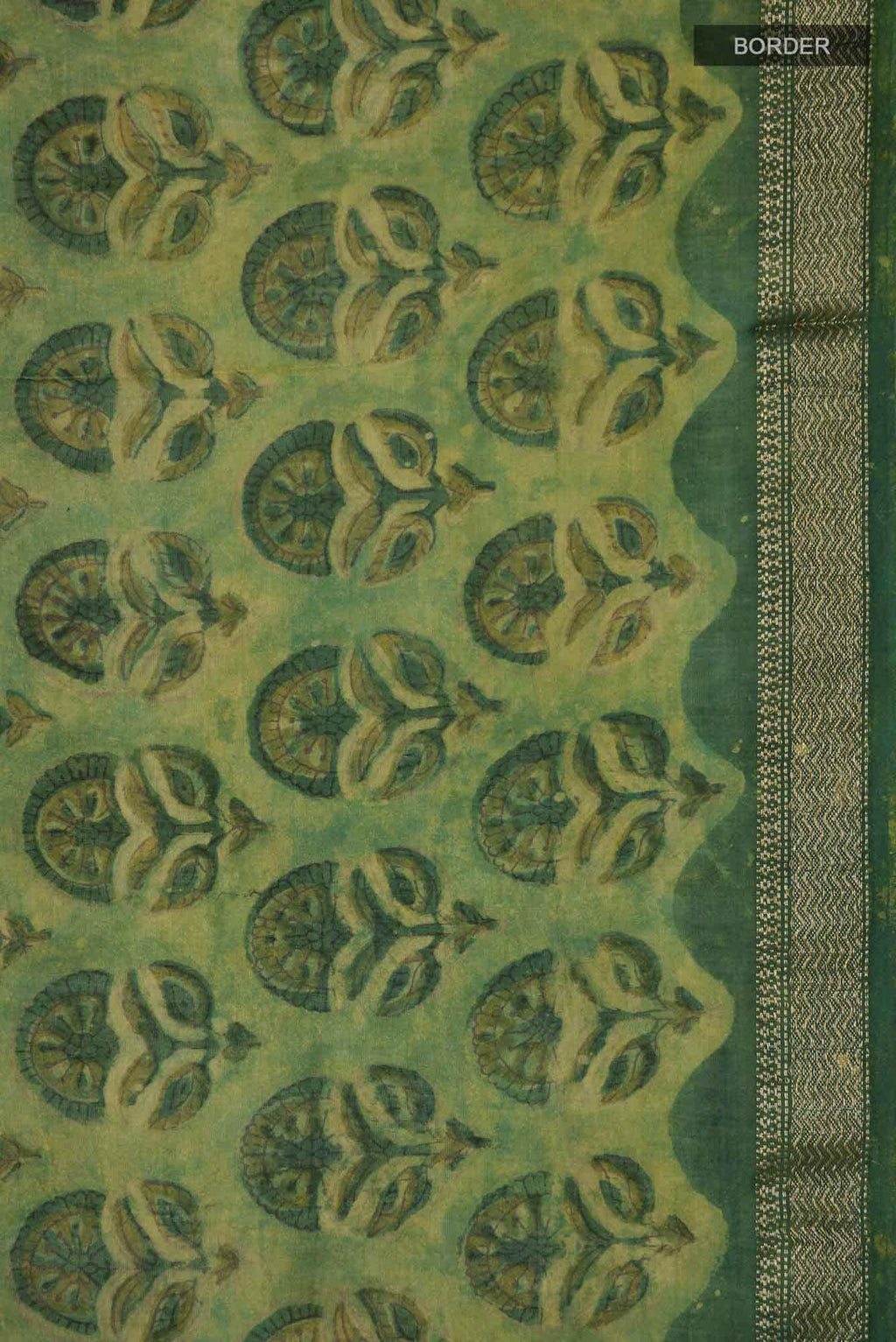 Green Maheshwari Silk Cotton Saree