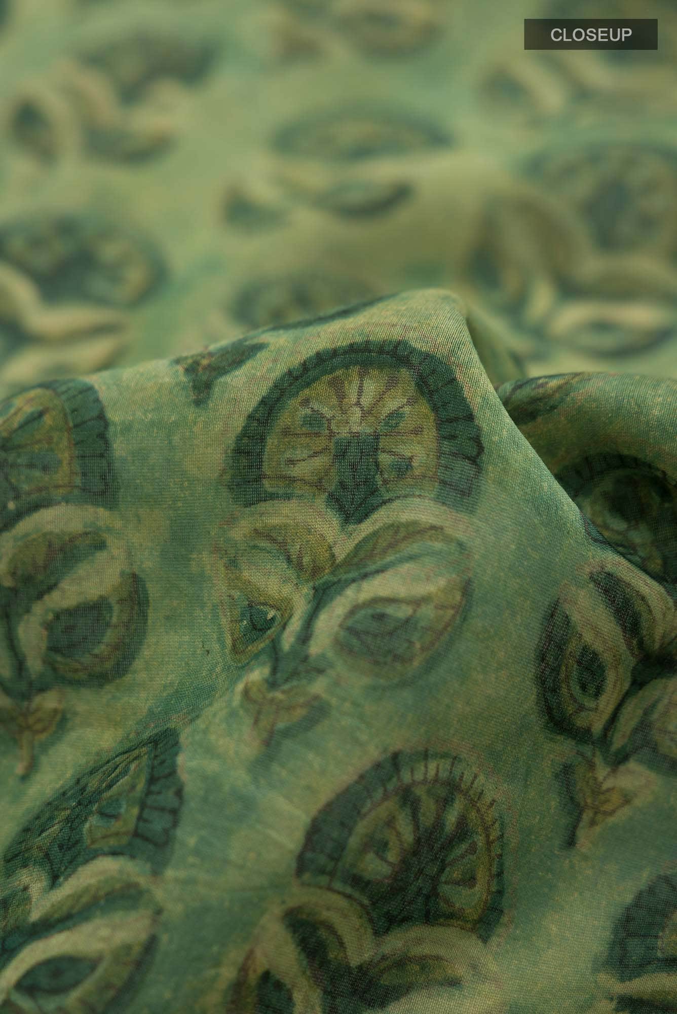Green Maheshwari Silk Cotton Saree