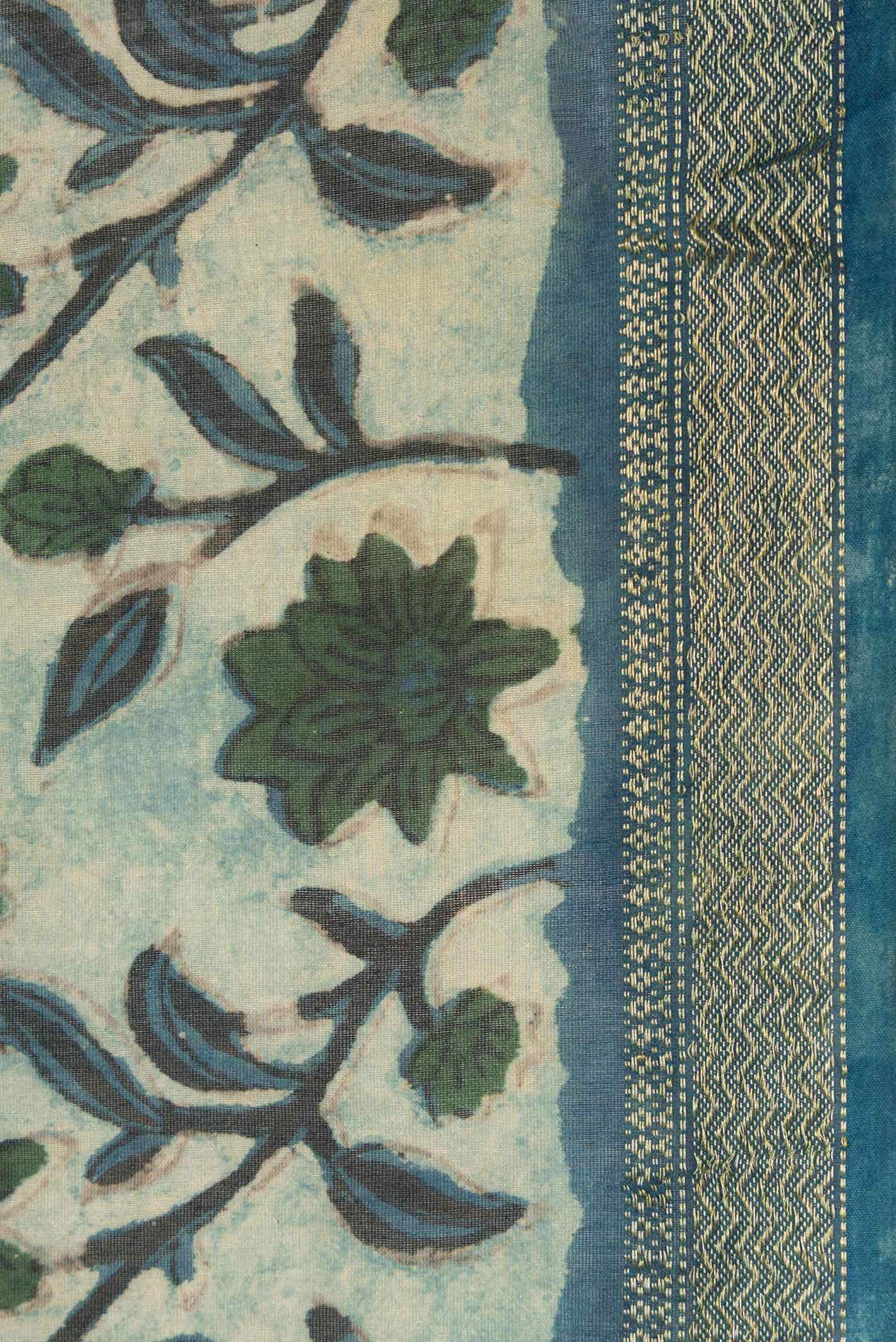 Light Blue Tussar Silk Saree