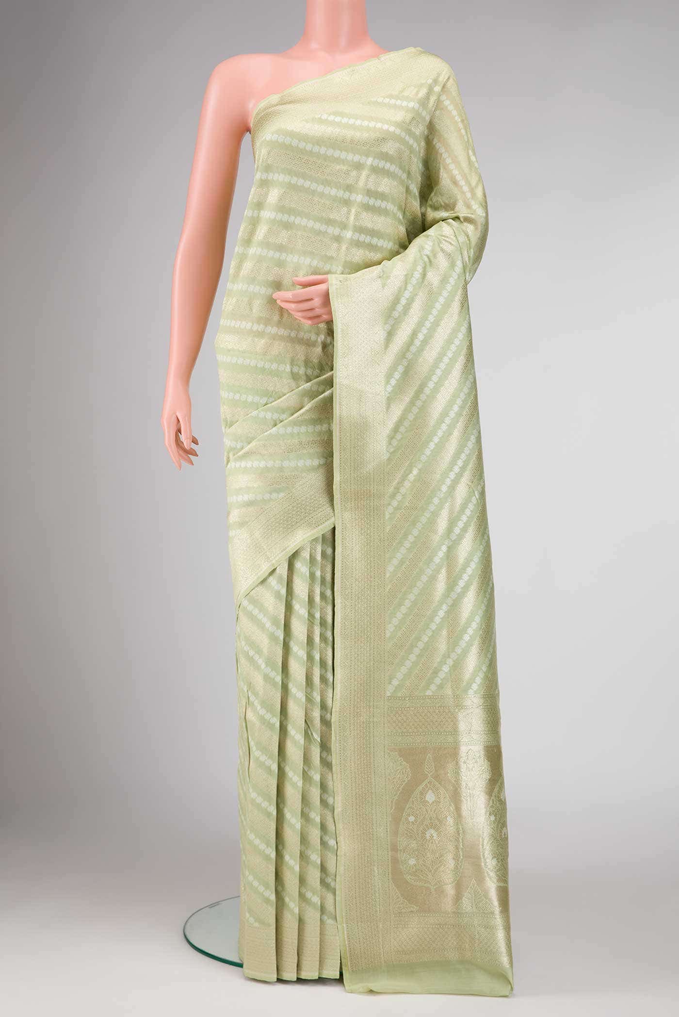 Pista Green Dual Tone Chanderi Silk Saree