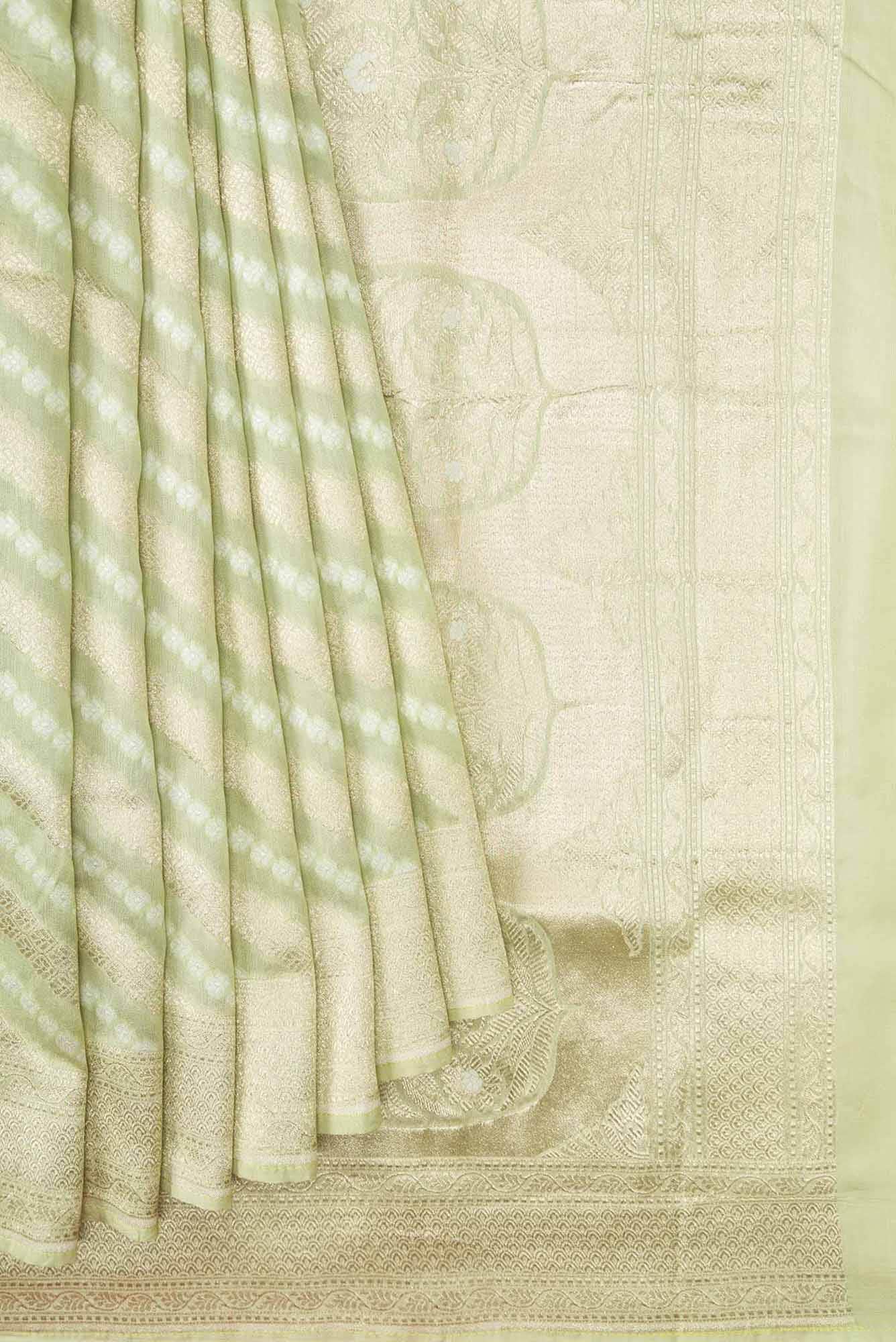 Pista Green Dual Tone Chanderi Silk Saree