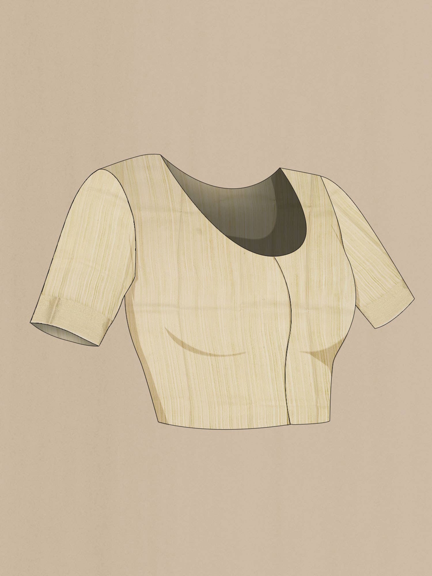 Beige Mysore Crepe Saree