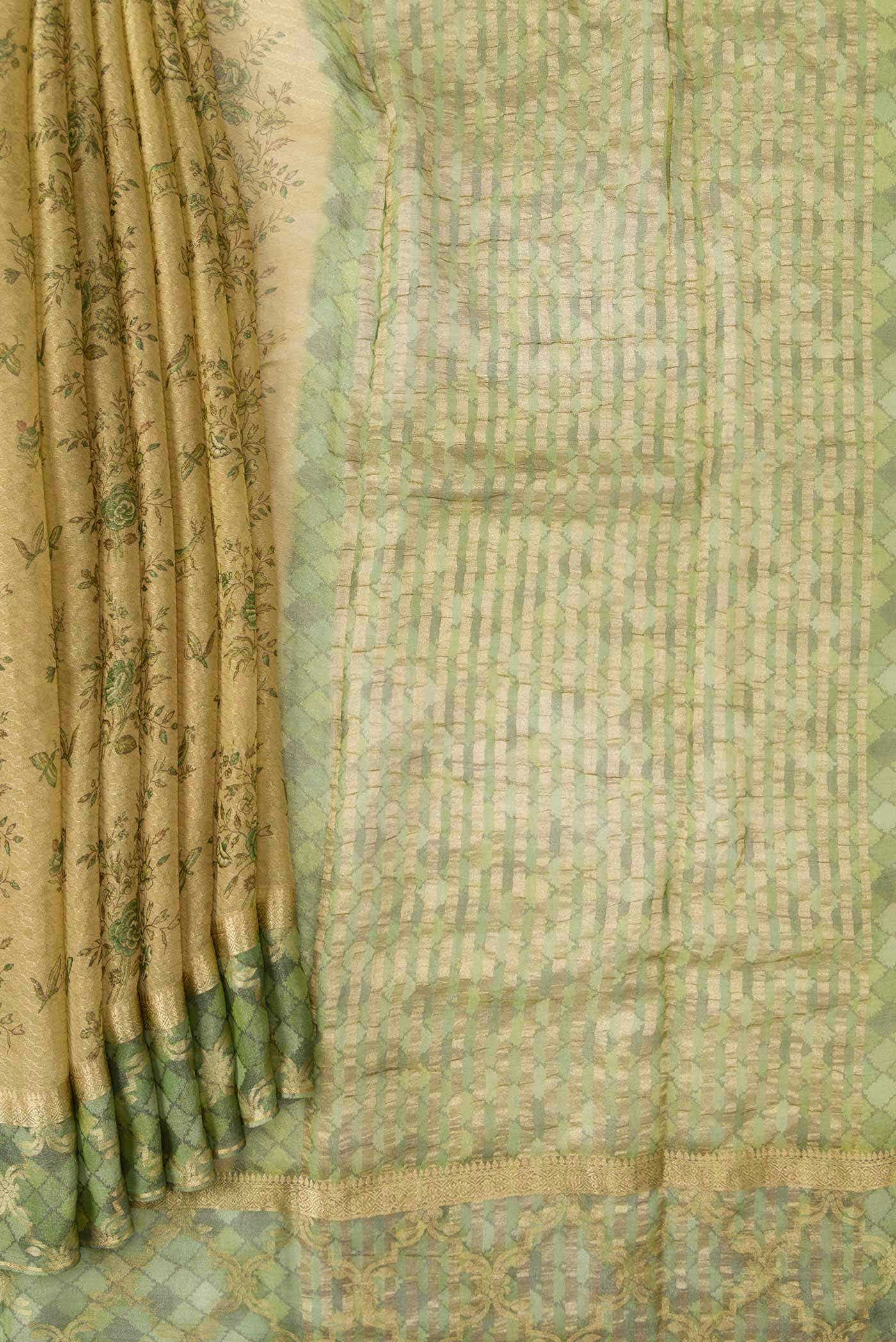 Gold Mysore Georgette Saree