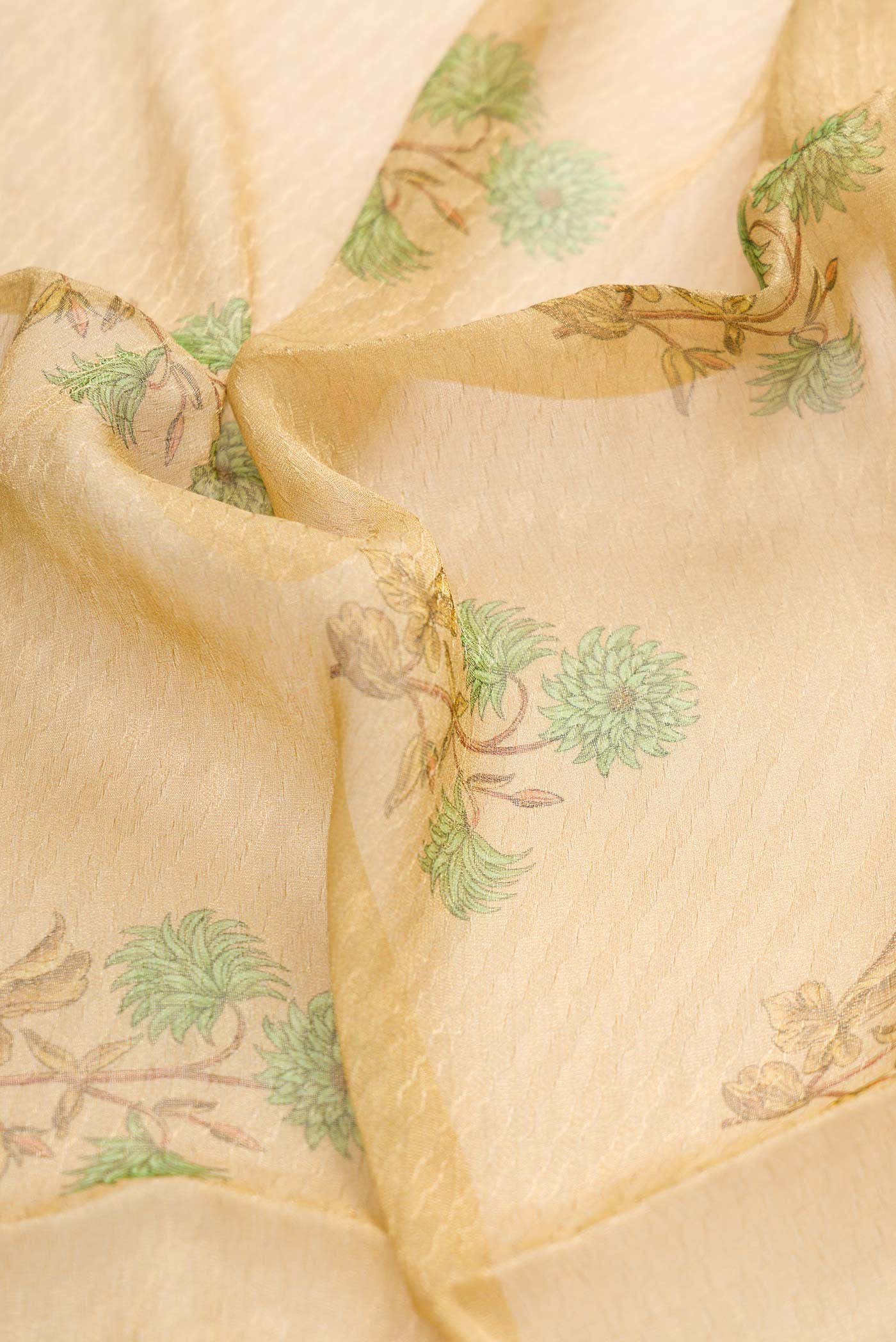 Gold Mysore Georgette Saree