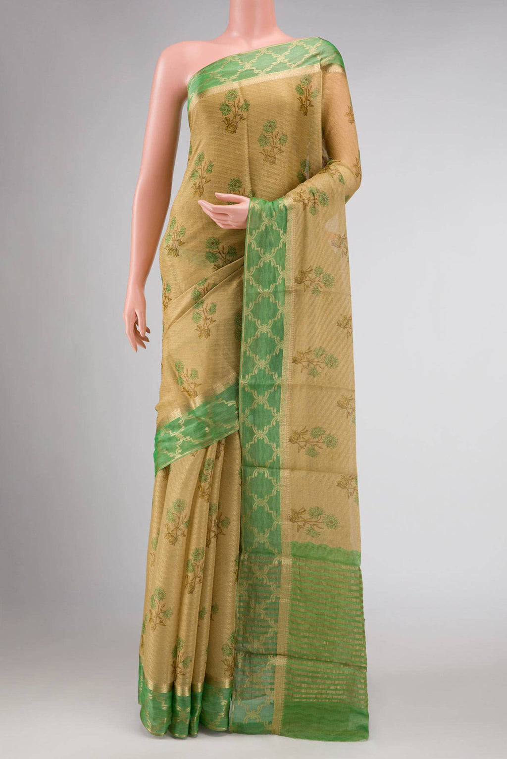 Gold Mysore Georgette Saree