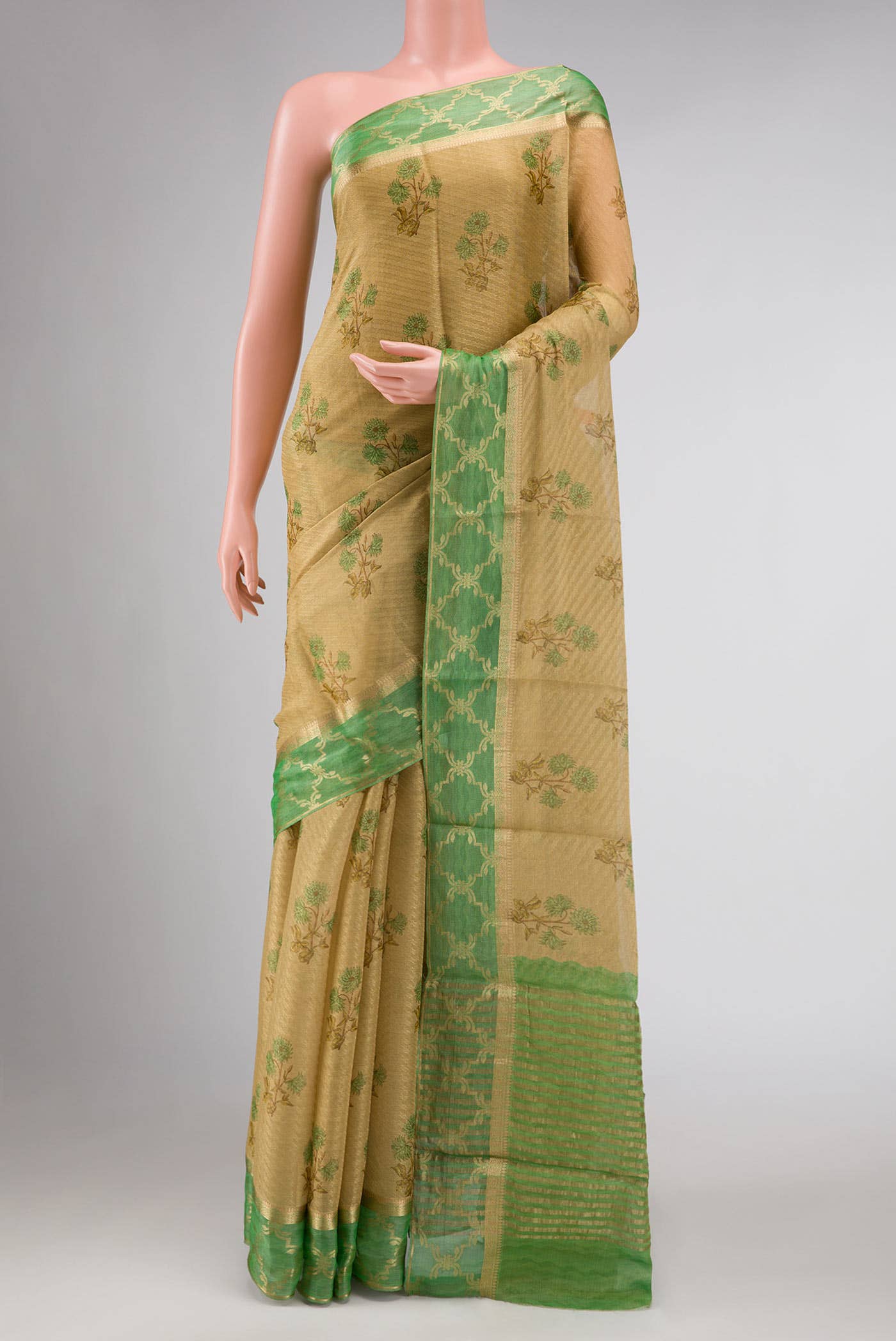 Gold Mysore Georgette Saree