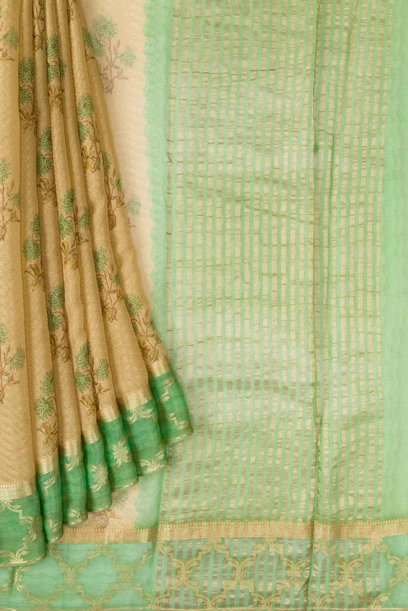Gold Mysore Georgette Saree