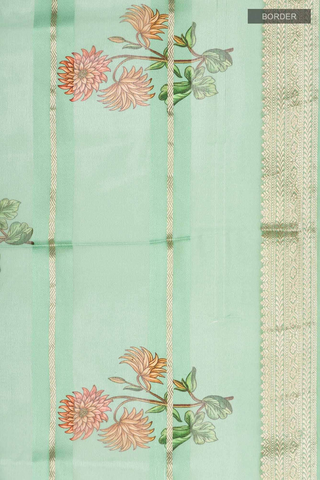 Green Mysore Georgette Saree