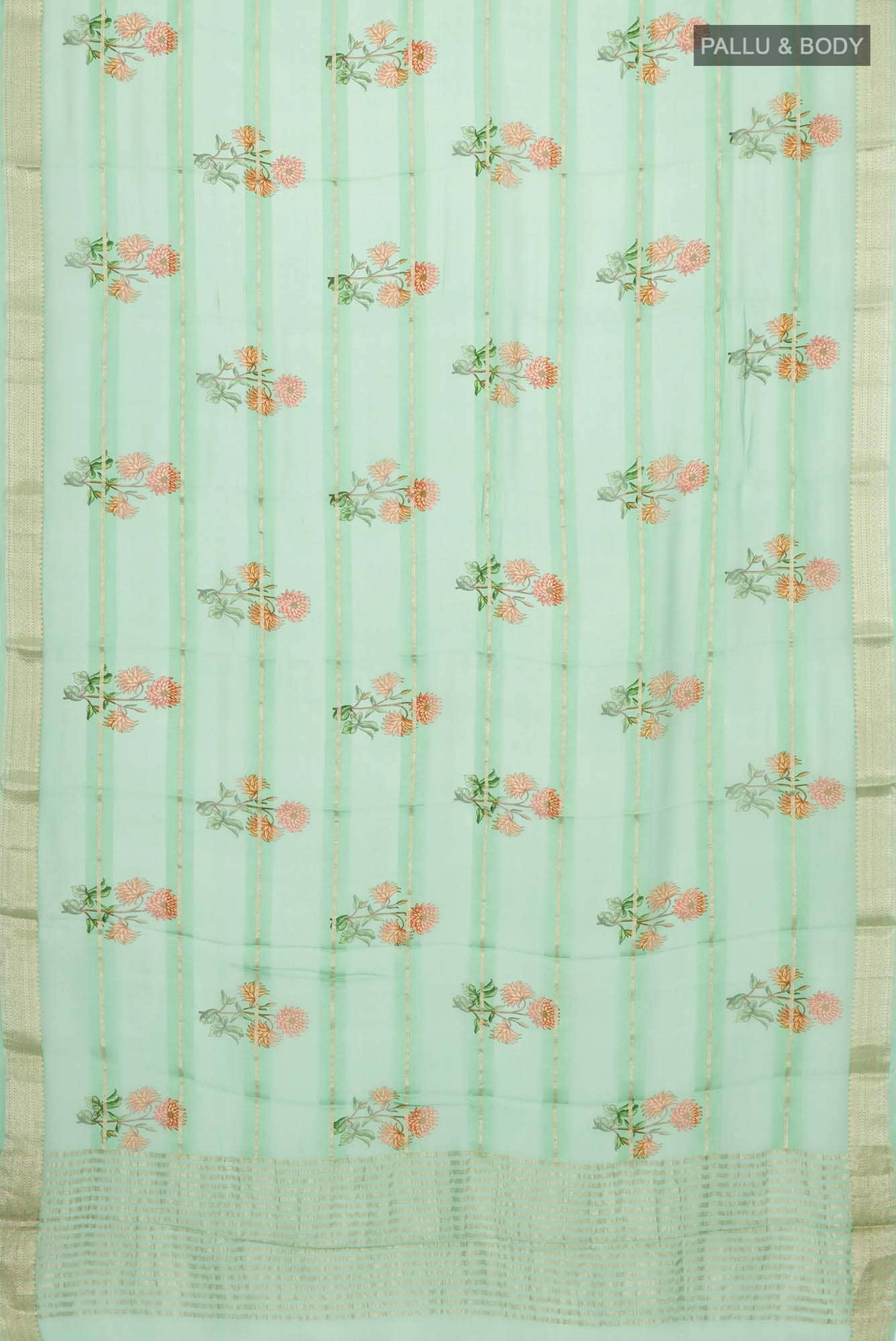 Green Mysore Georgette Saree