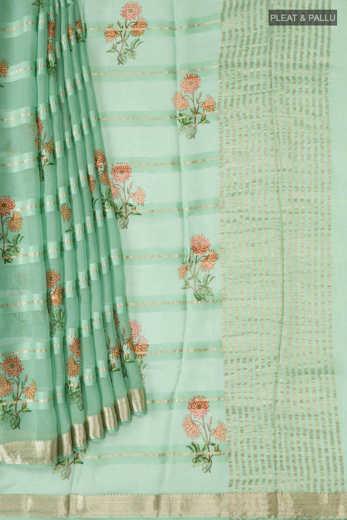 Green Mysore Georgette Saree