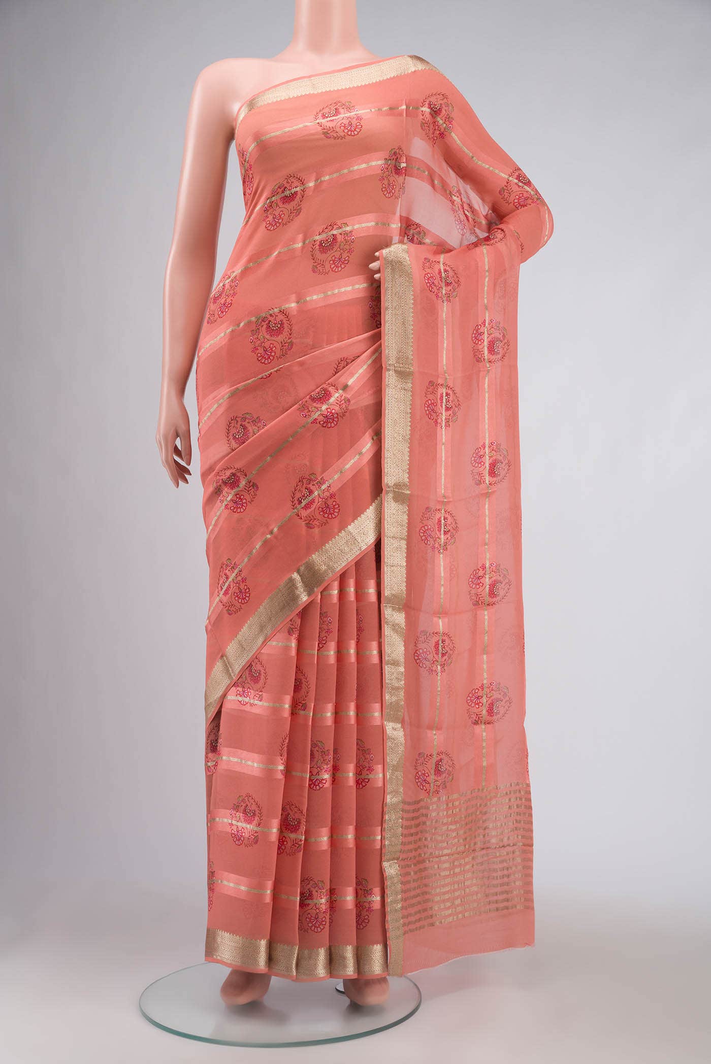 Coral Mysore Georgette Saree