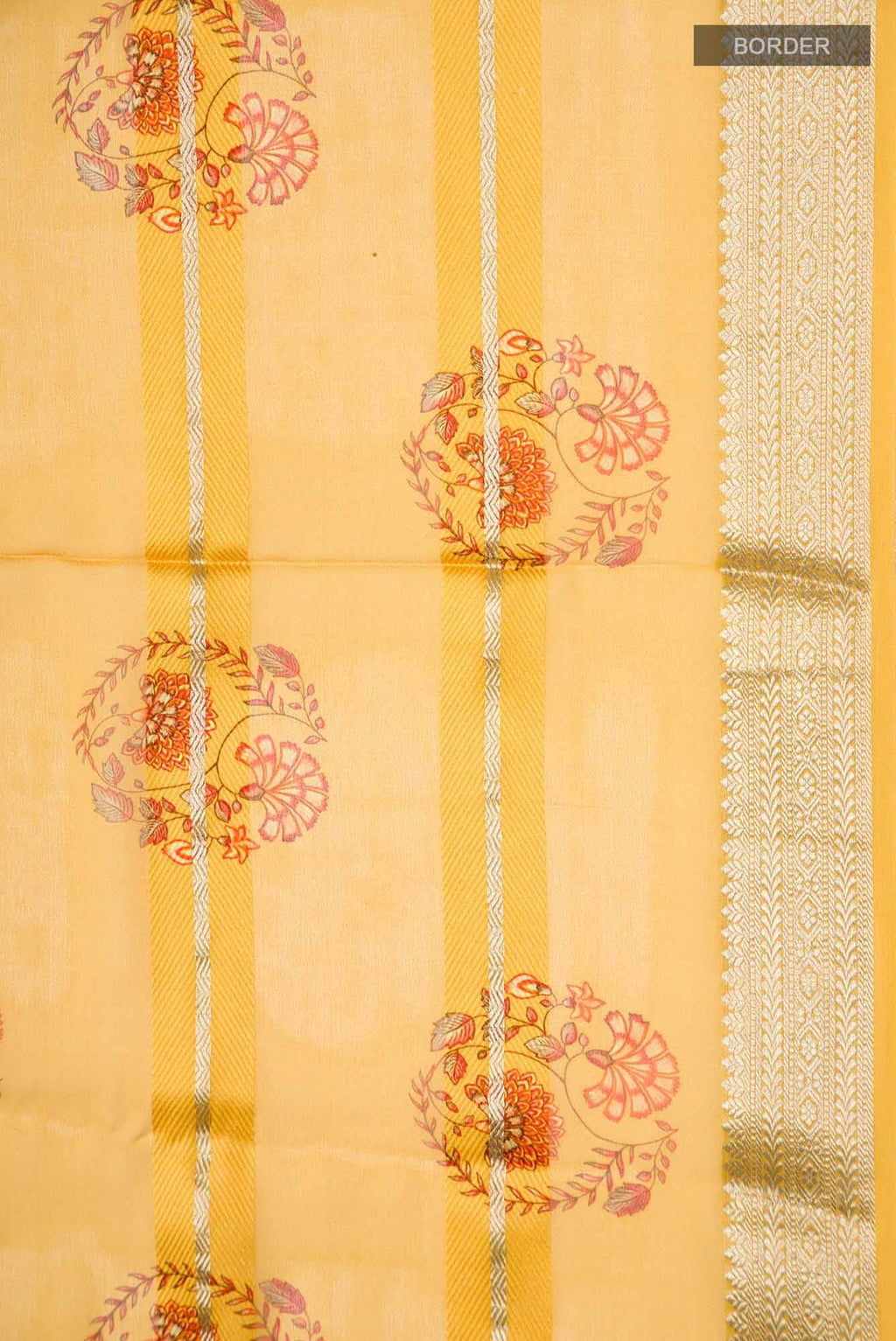 Yellow Mysore Georgette Saree