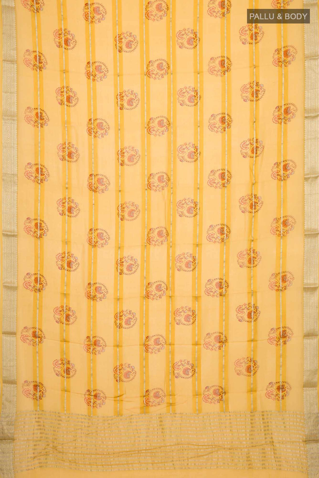 Yellow Mysore Georgette Saree