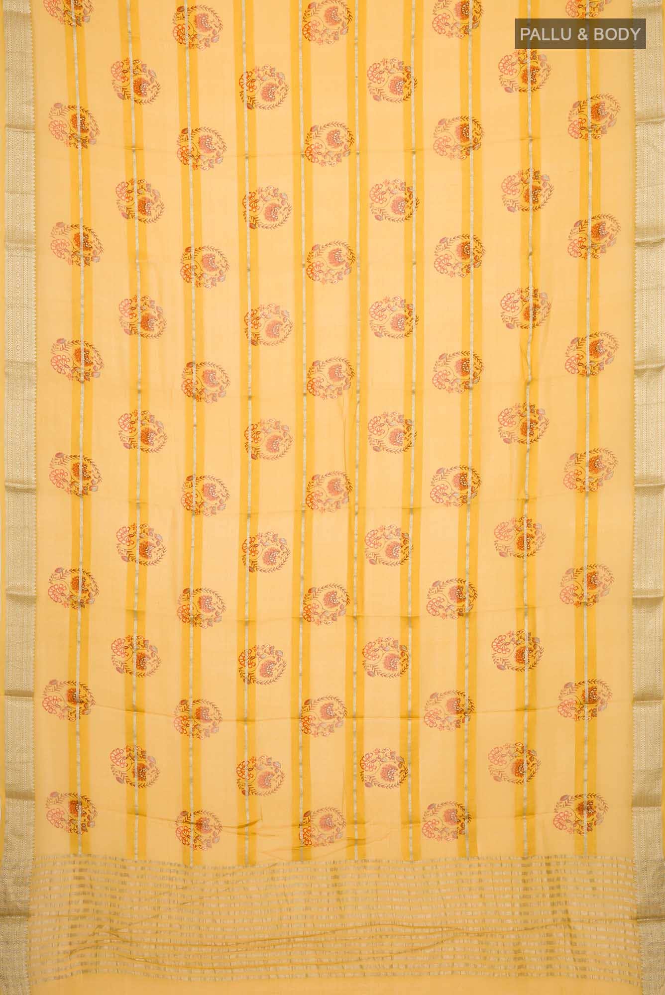 Yellow Mysore Georgette Saree