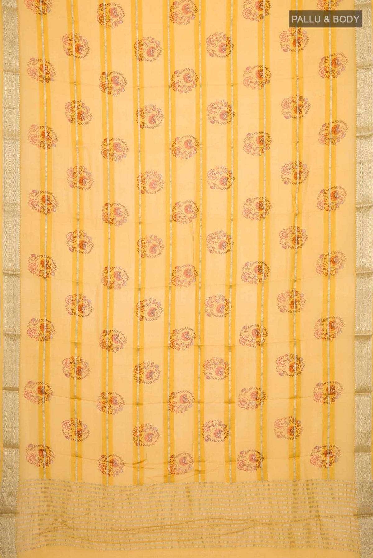 Yellow Mysore Georgette Saree
