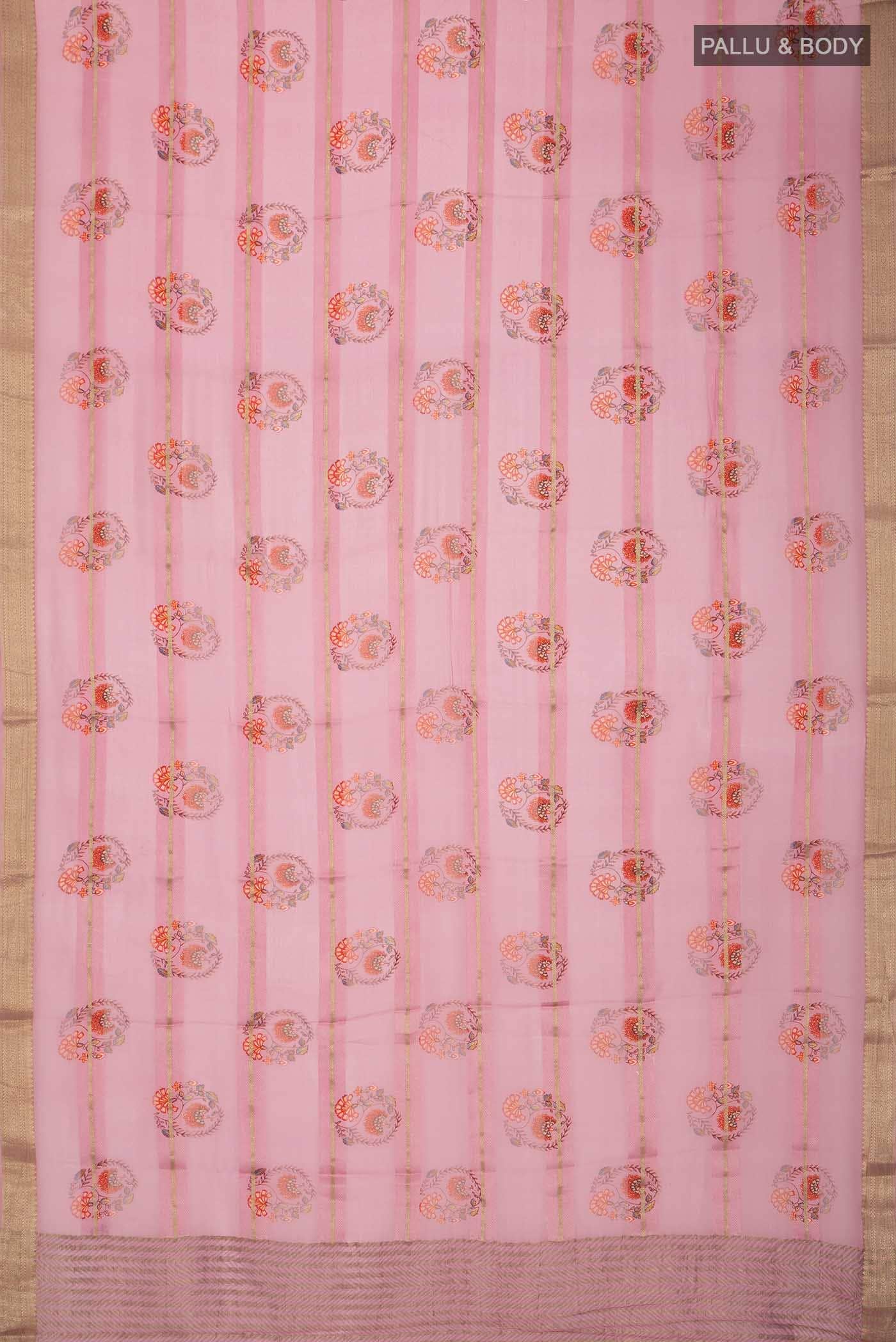 Pink Mysore Georgette Saree