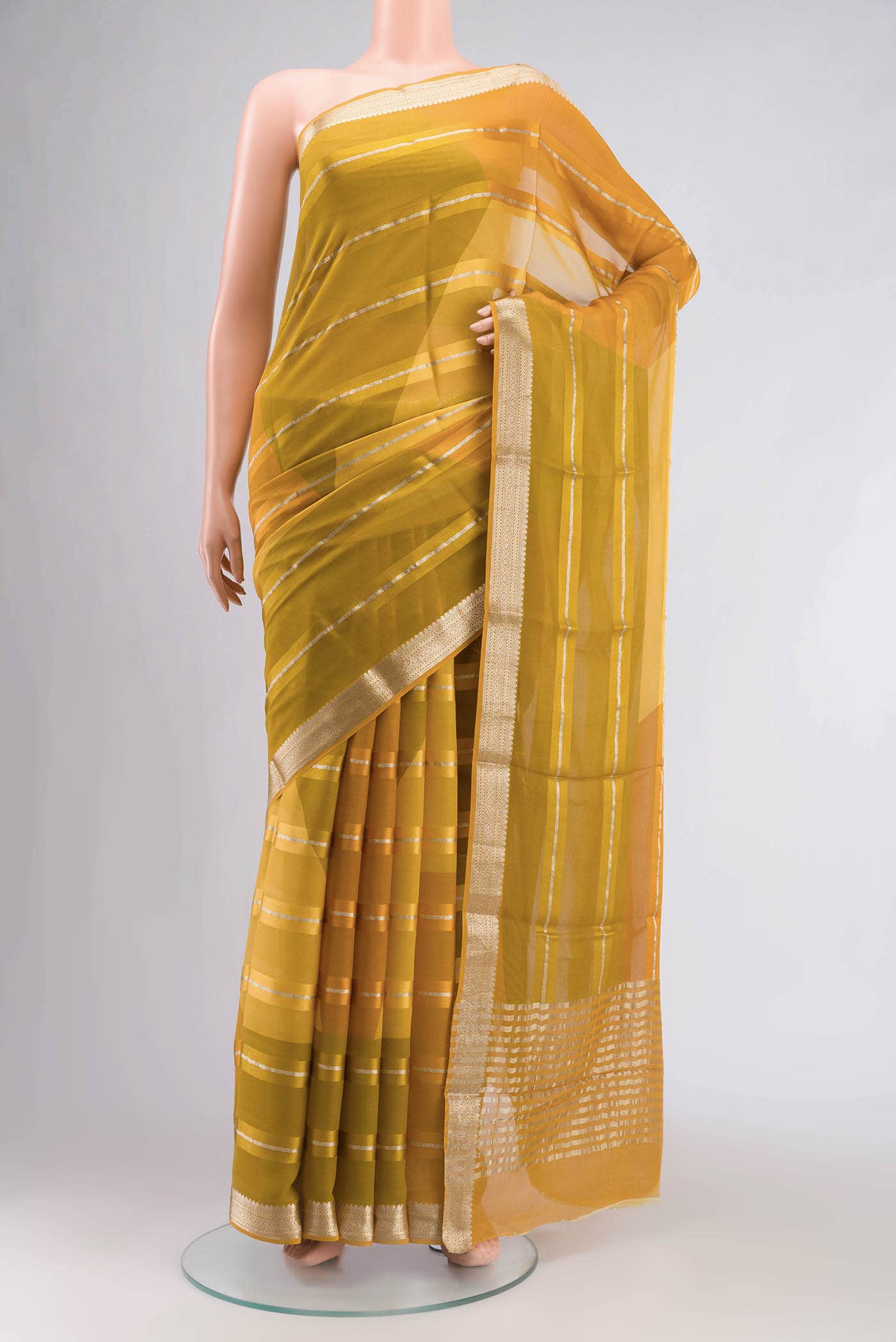 Mustard Georgette Saree