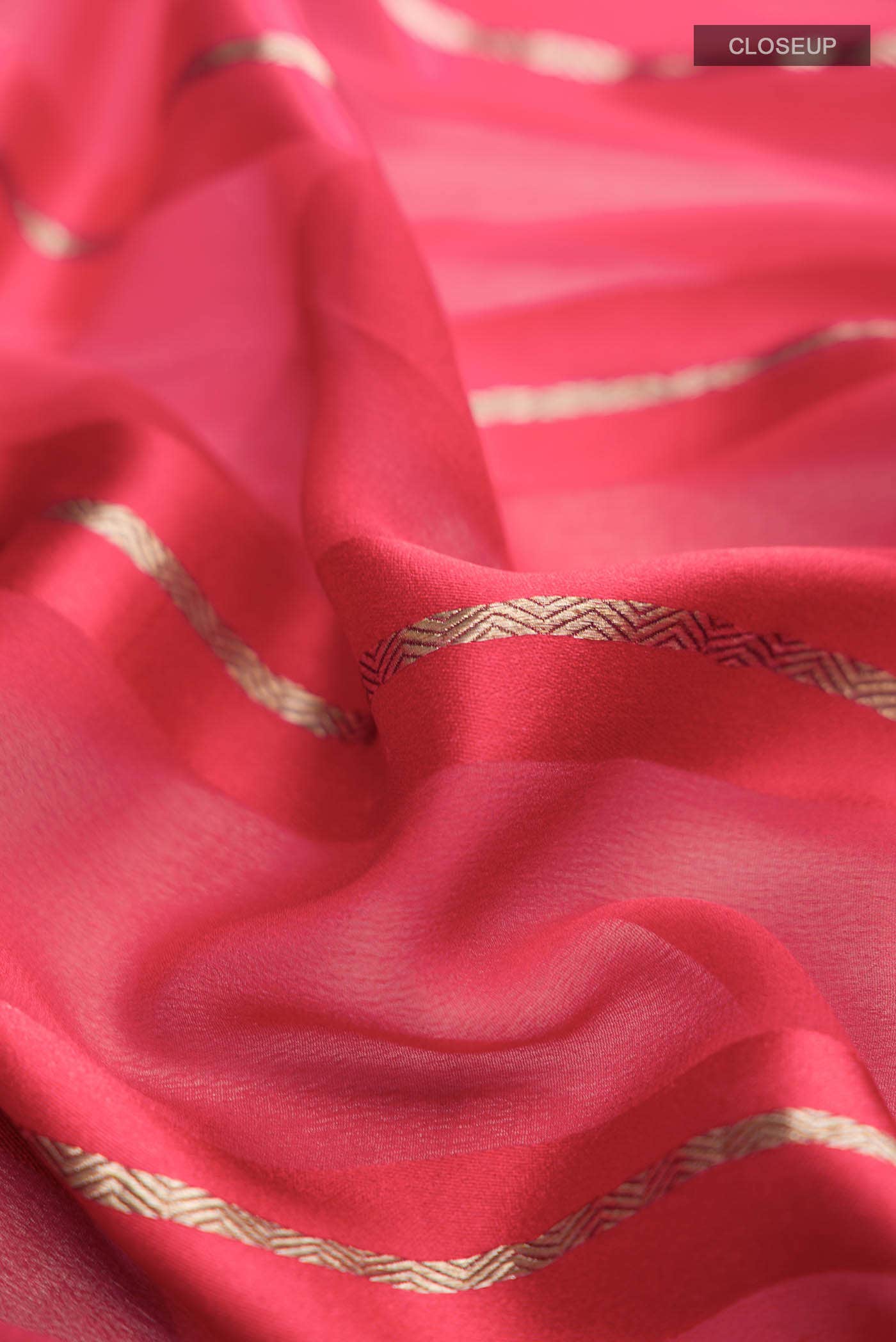 Red Mysore Georgette Saree