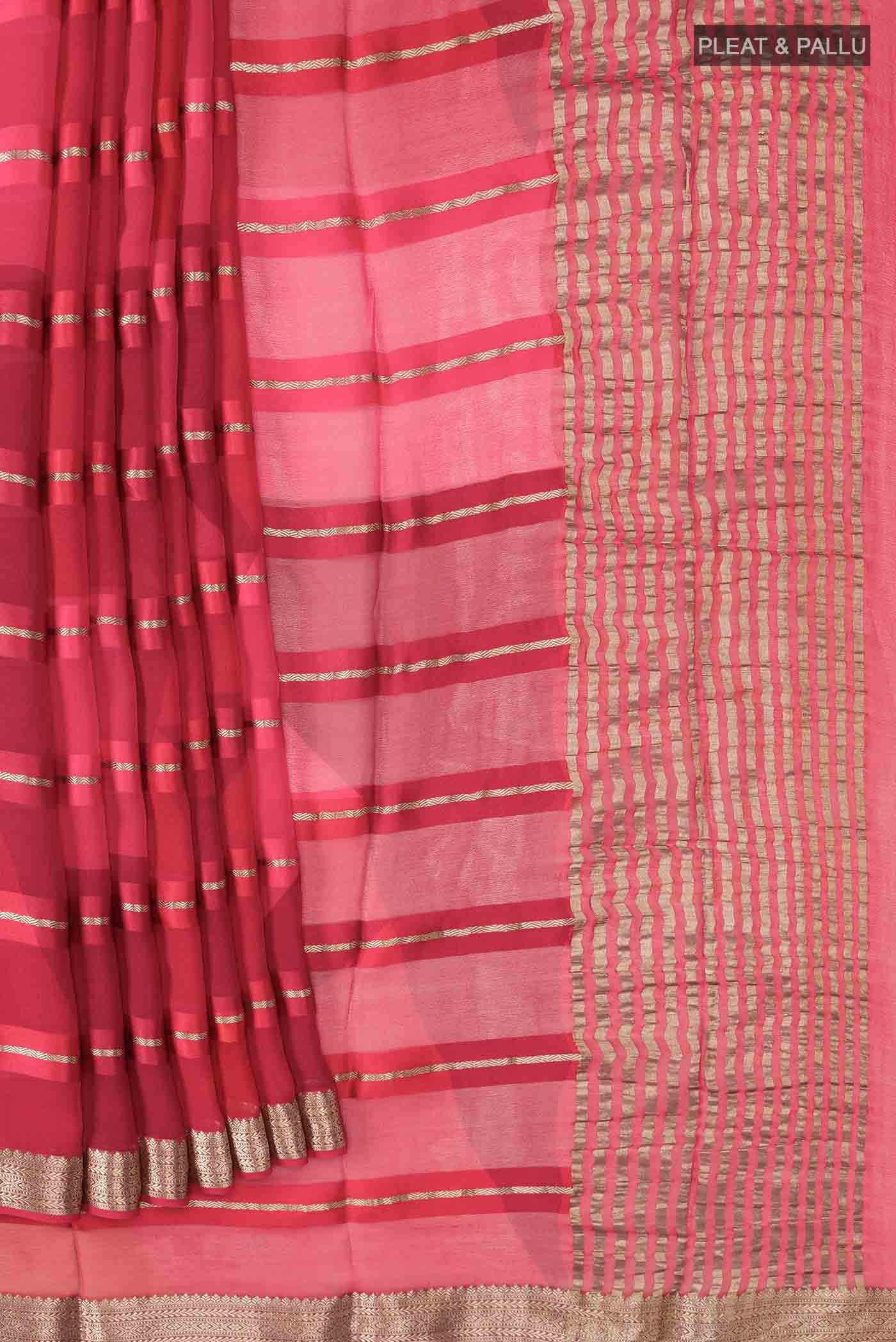 Red Mysore Georgette Saree