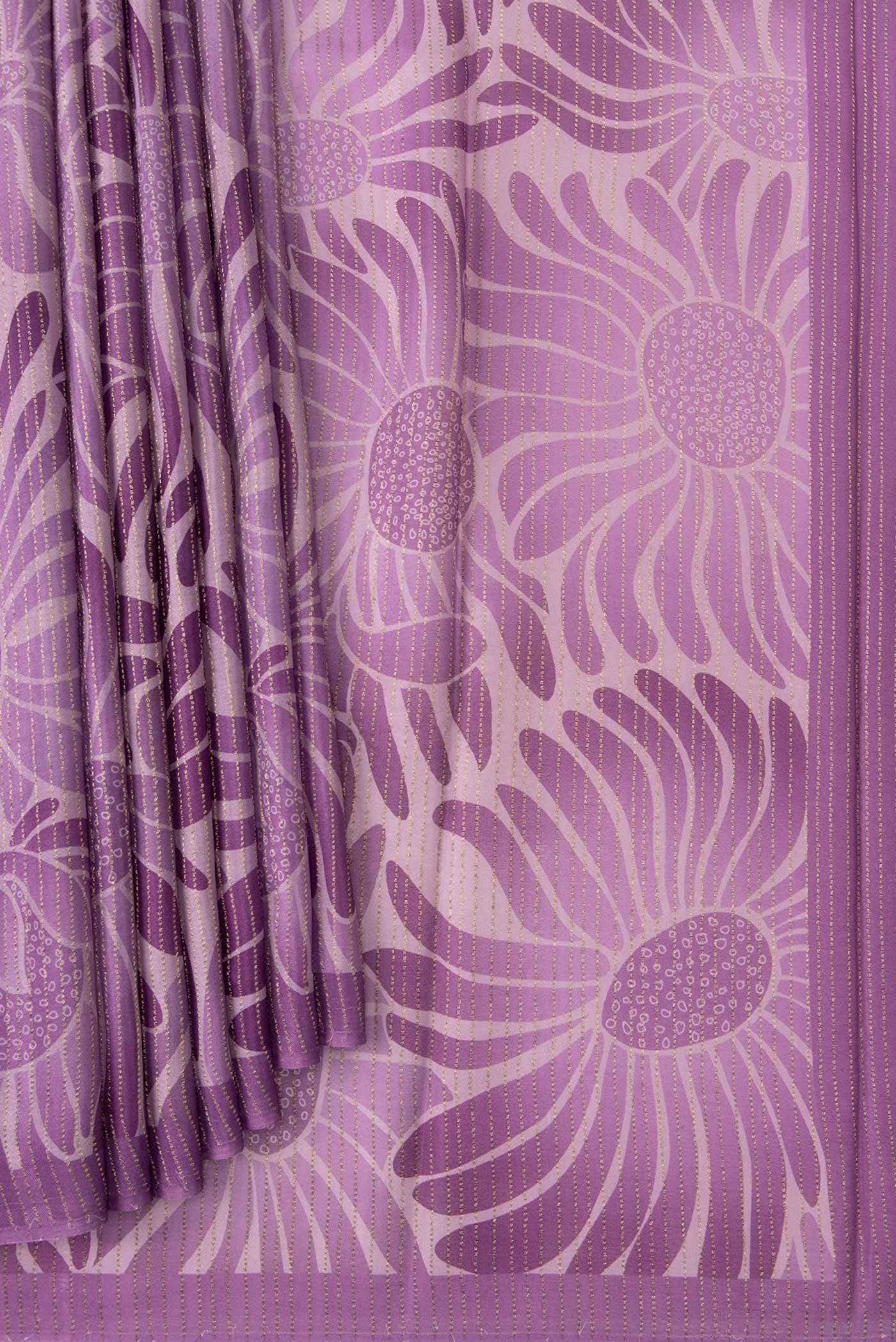 Lavender Mysore Crepe Saree