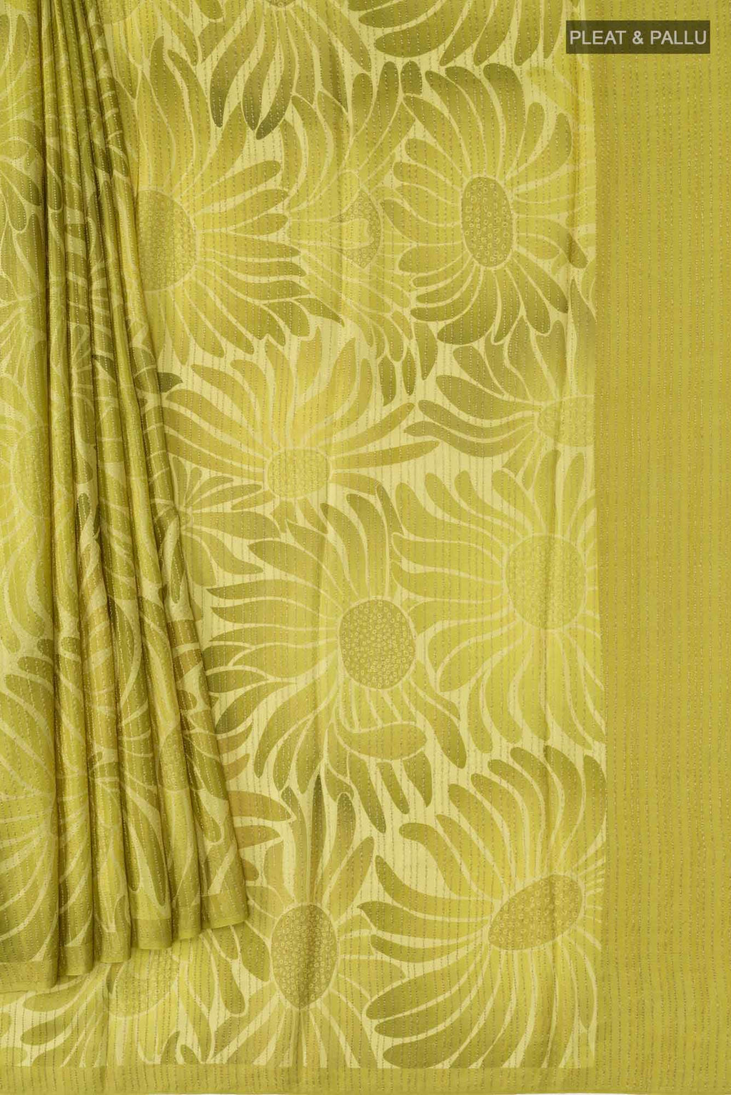Green Crepe Saree