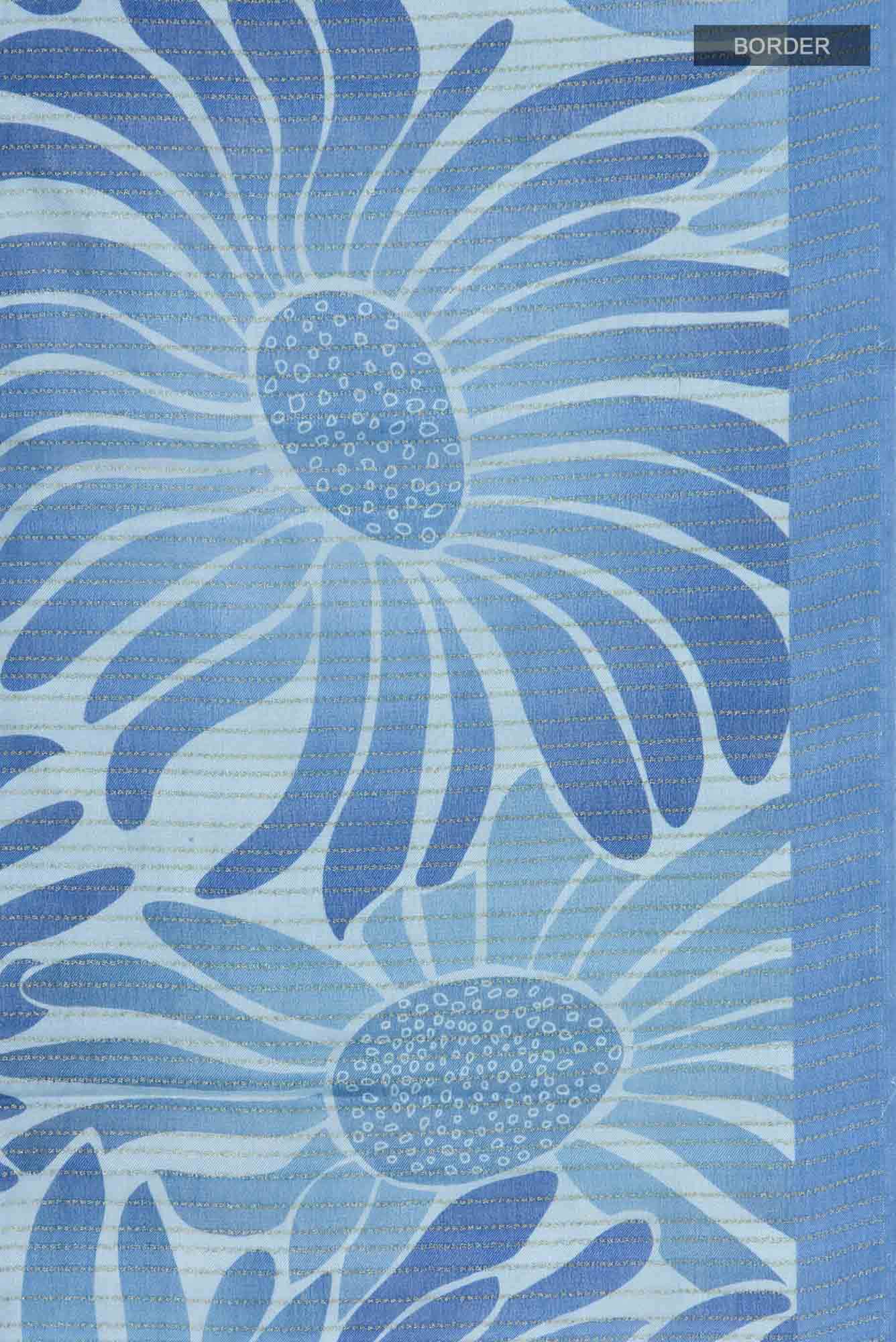 Blue Crepe Saree