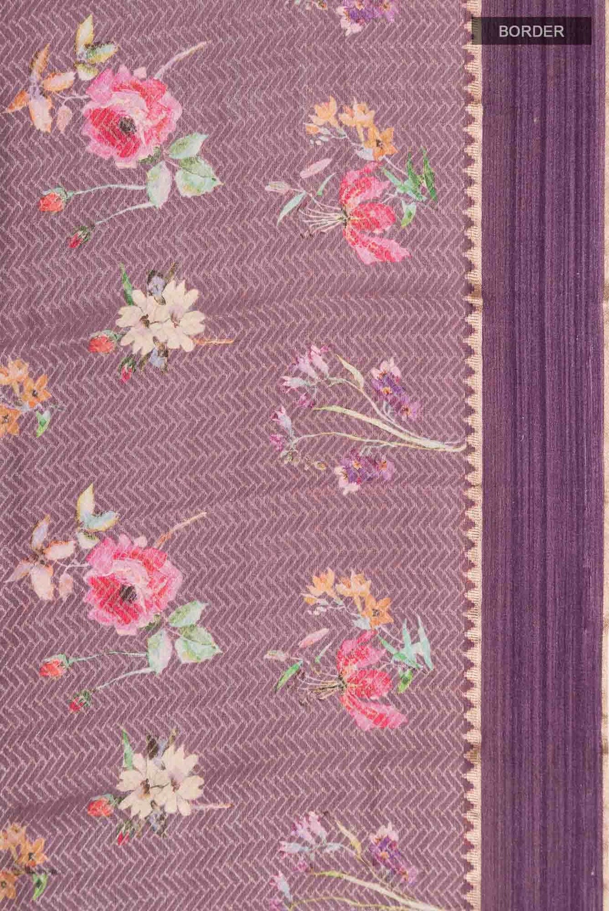 Mauve Mysore Crepe Saree