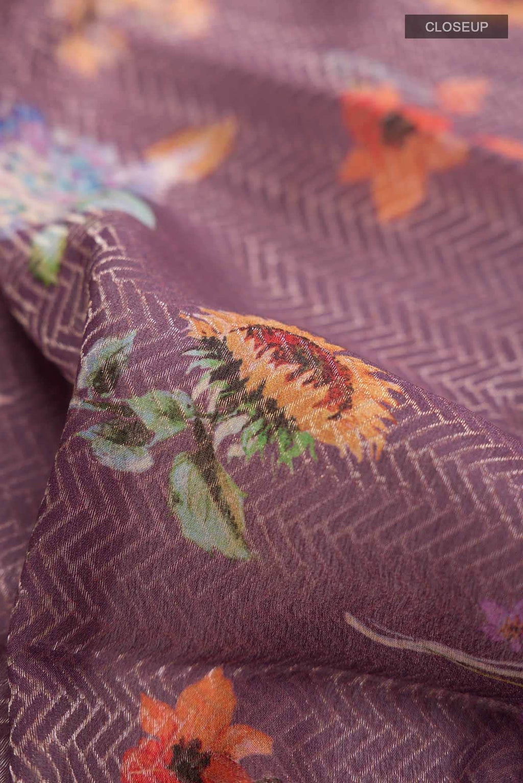 Mauve Mysore Crepe Saree