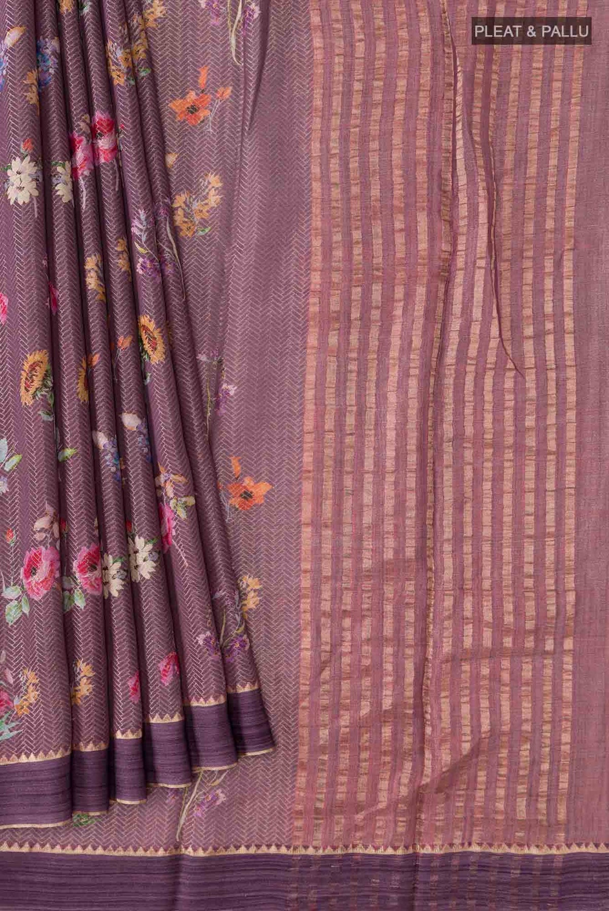 Mauve Mysore Crepe Saree