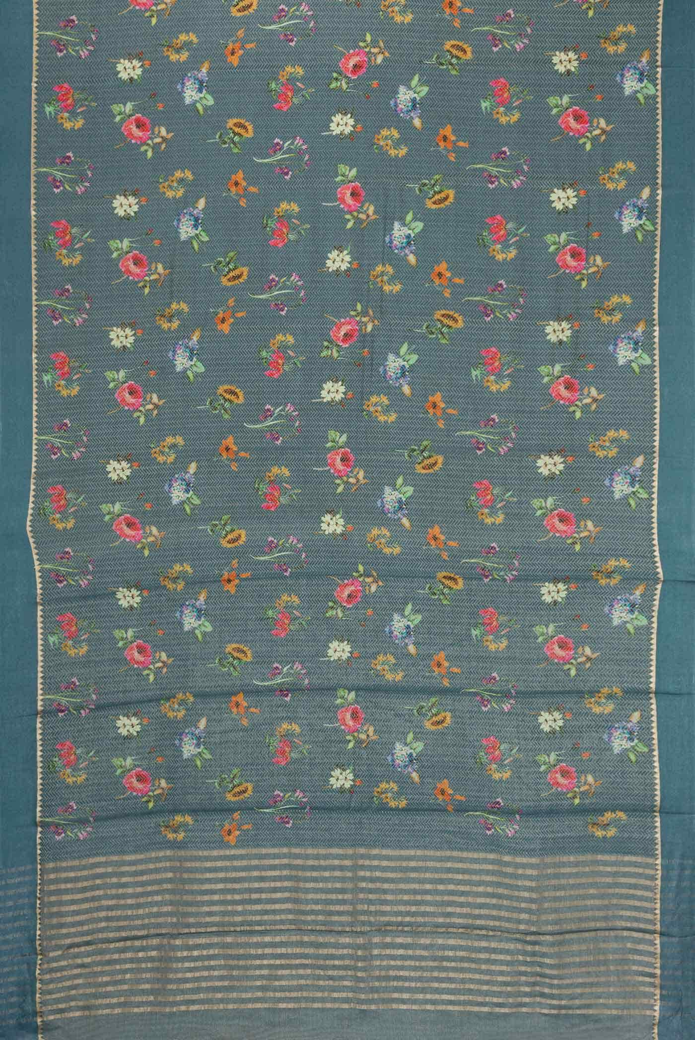 Grey Mysore Georgette Saree