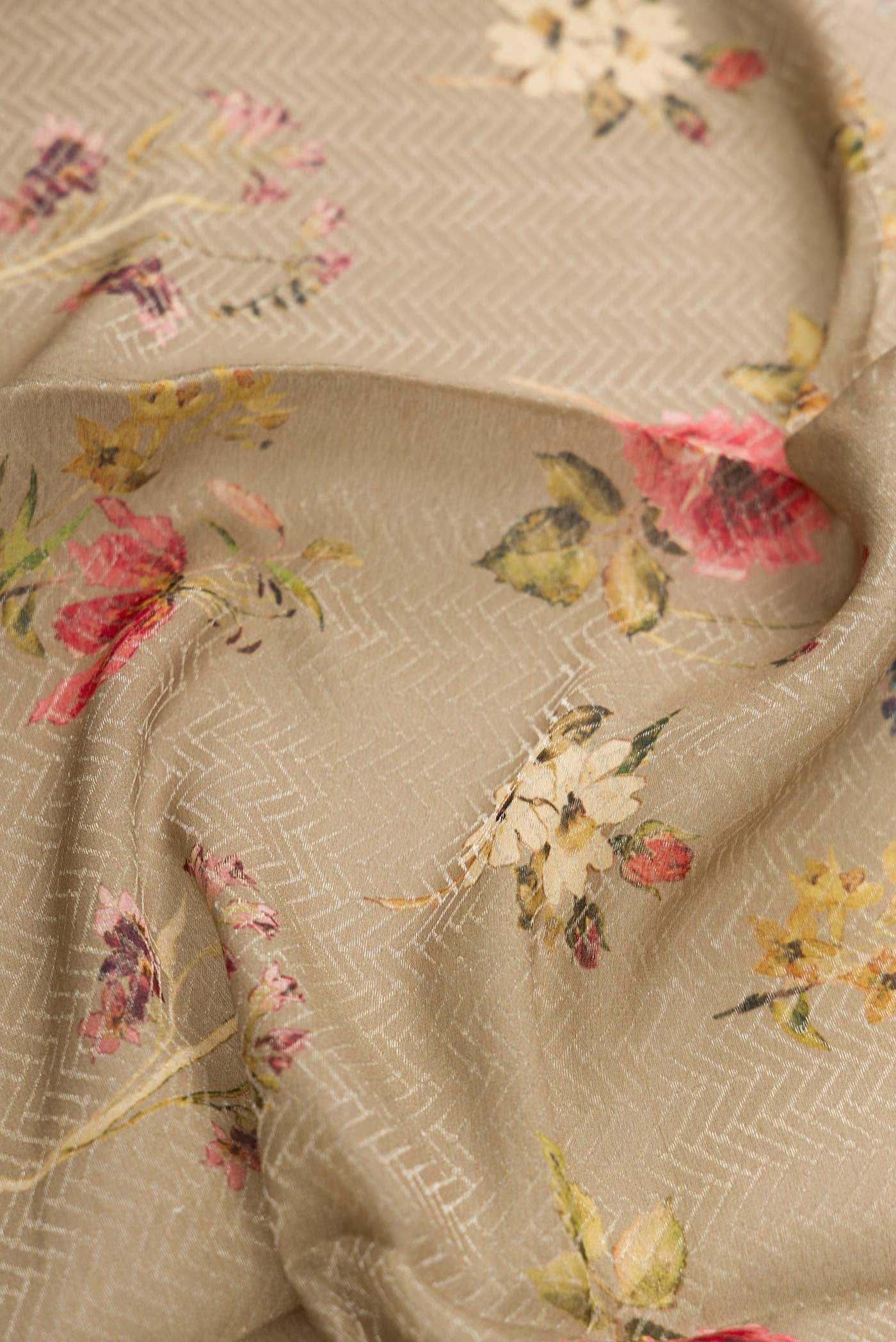Dark Beige Mysore Georgette Saree