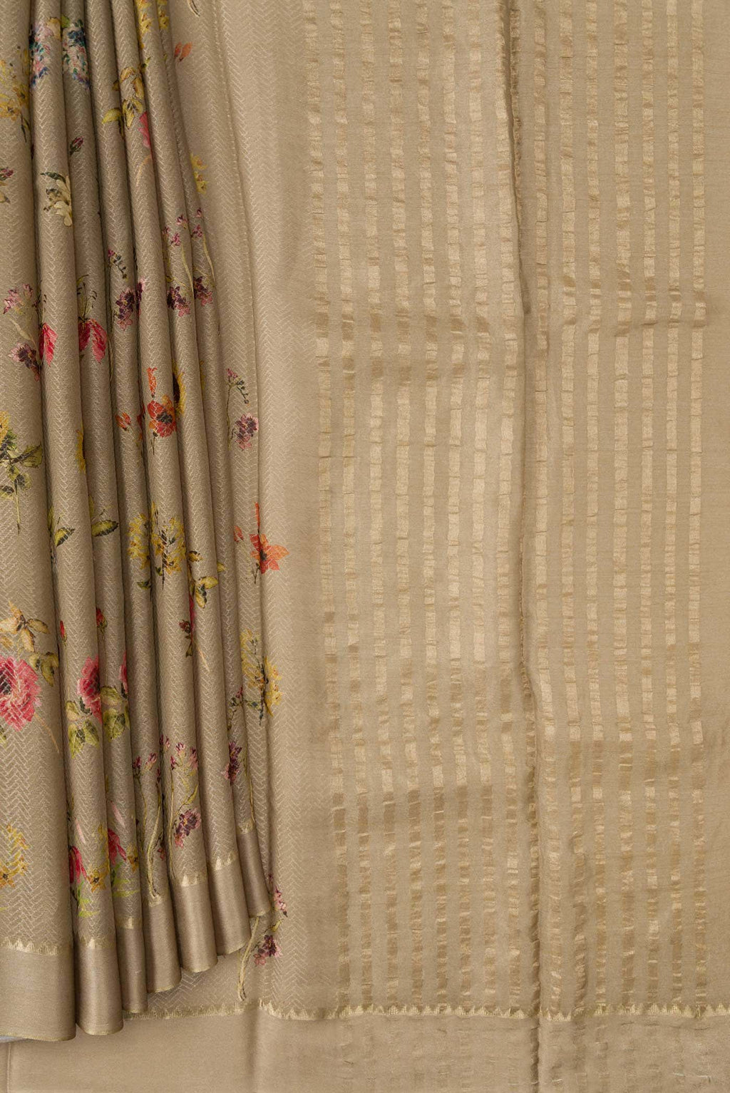 Dark Beige Mysore Georgette Saree