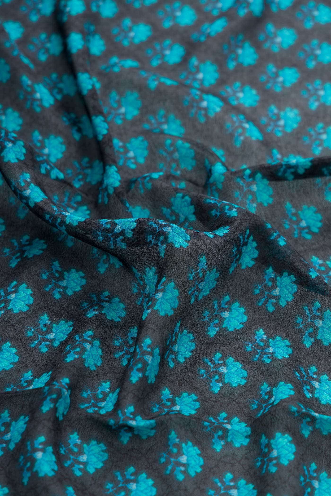 Black Mysore Crepe Saree
