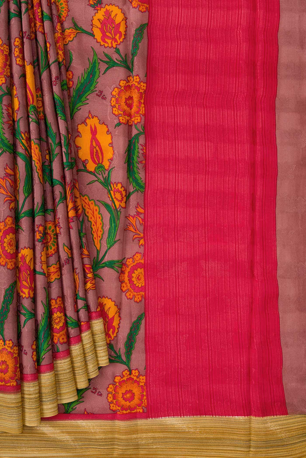 Lavender Mysore Crepe Saree