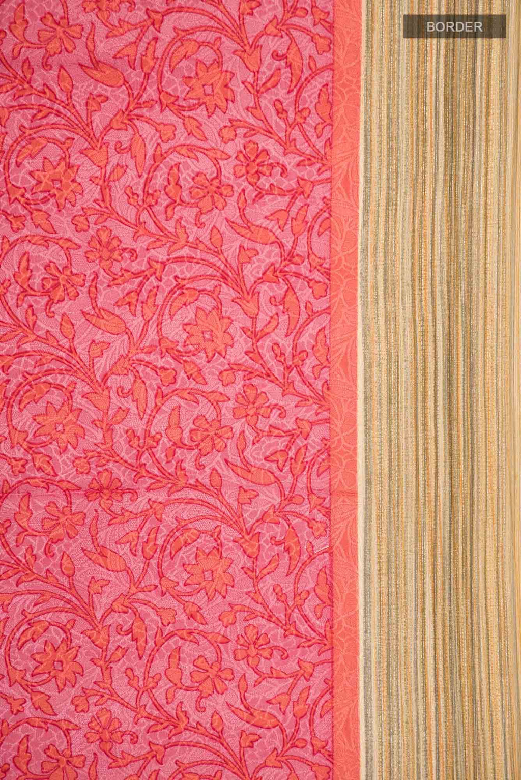 Pink Crepe Saree