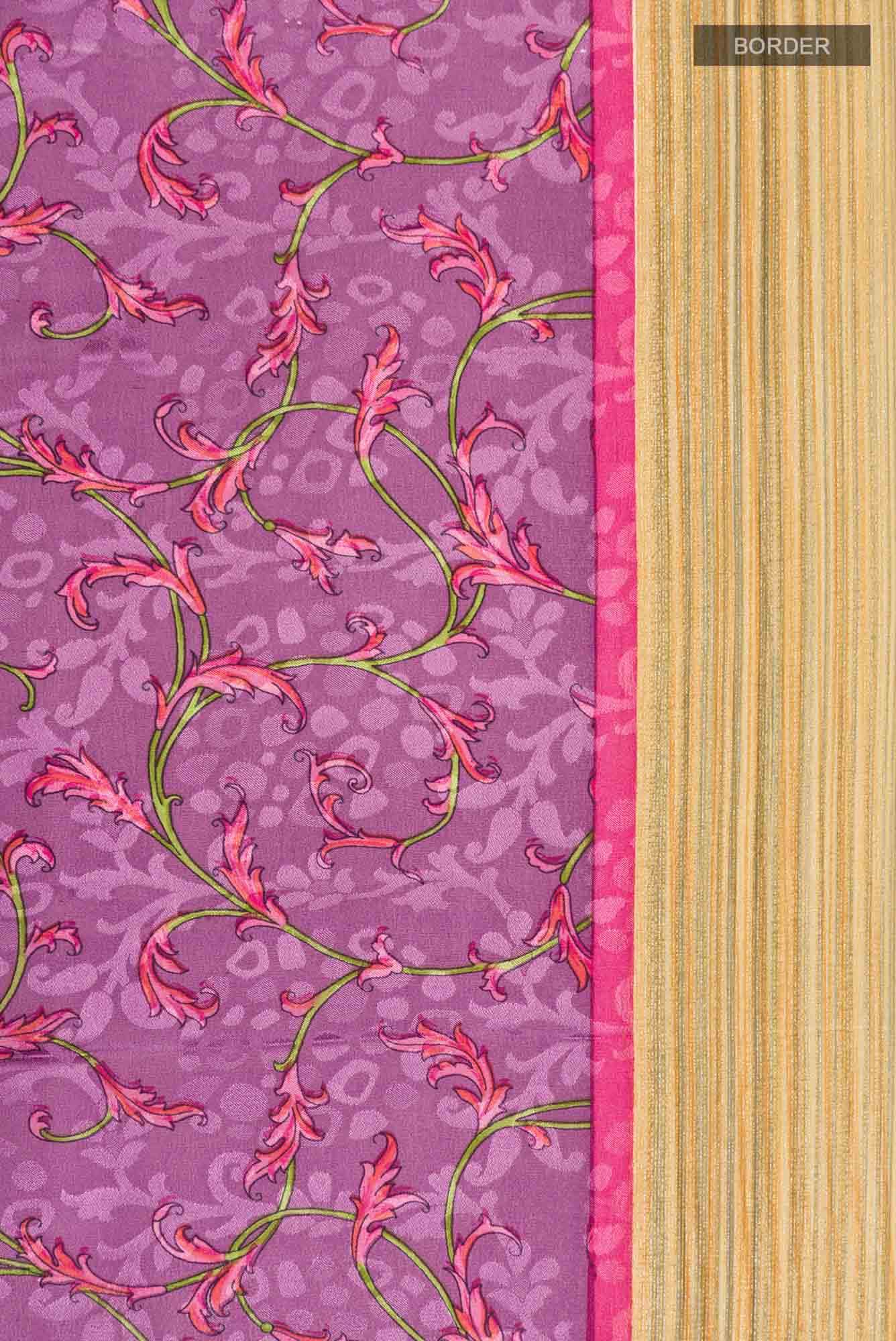 Mauve Mysore Crepe Saree