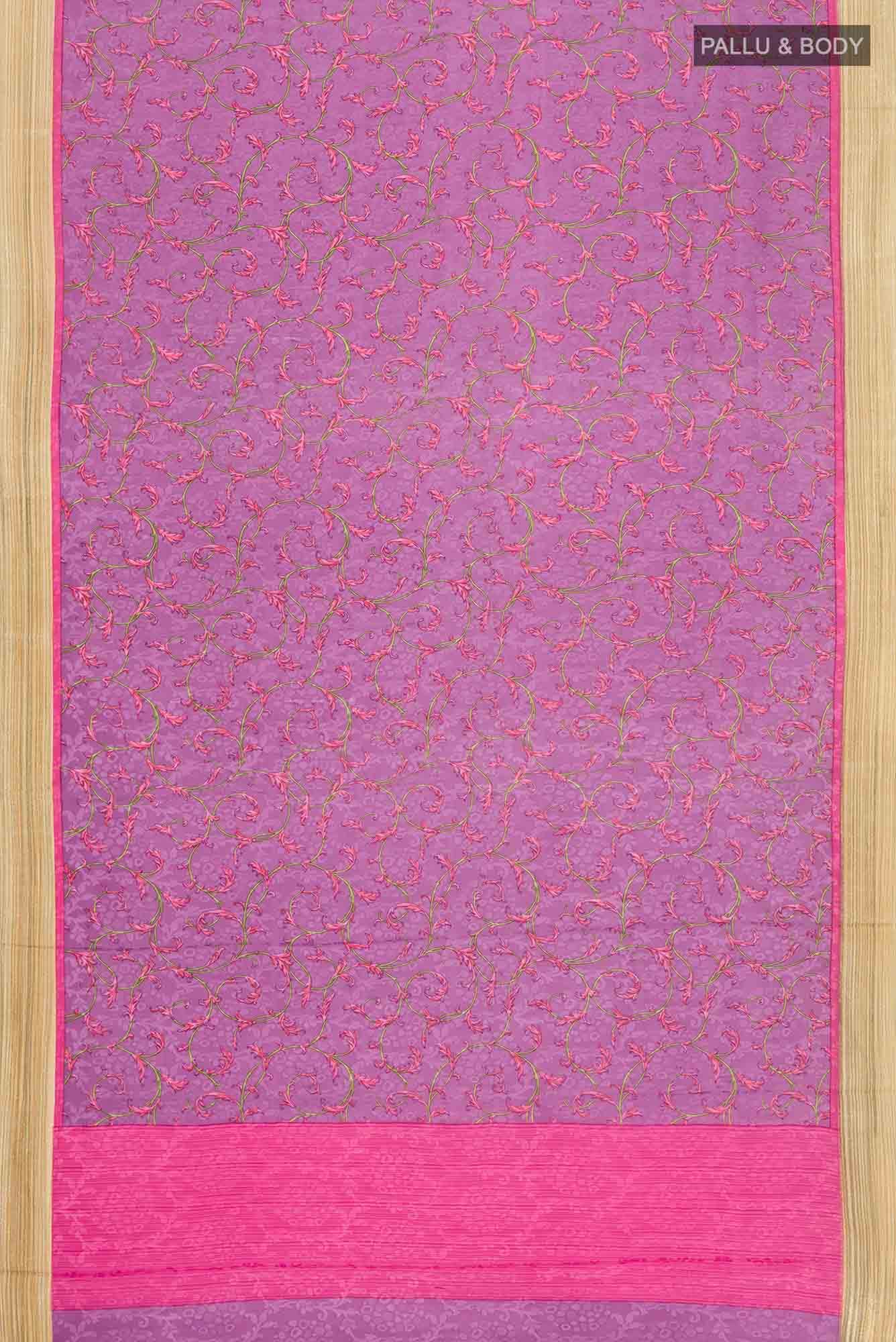 Mauve Mysore Crepe Saree