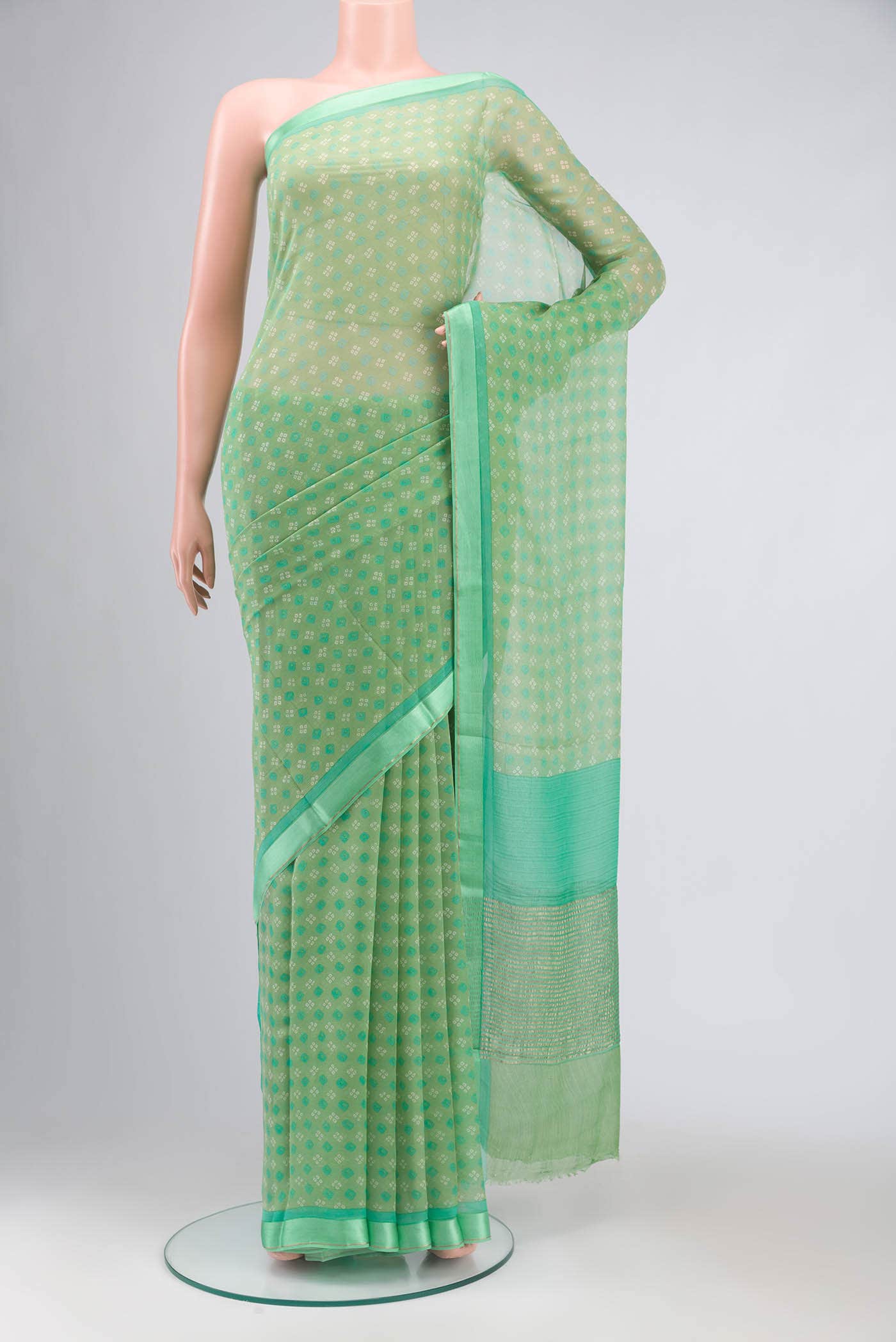 Green Mysore Chiffon Saree