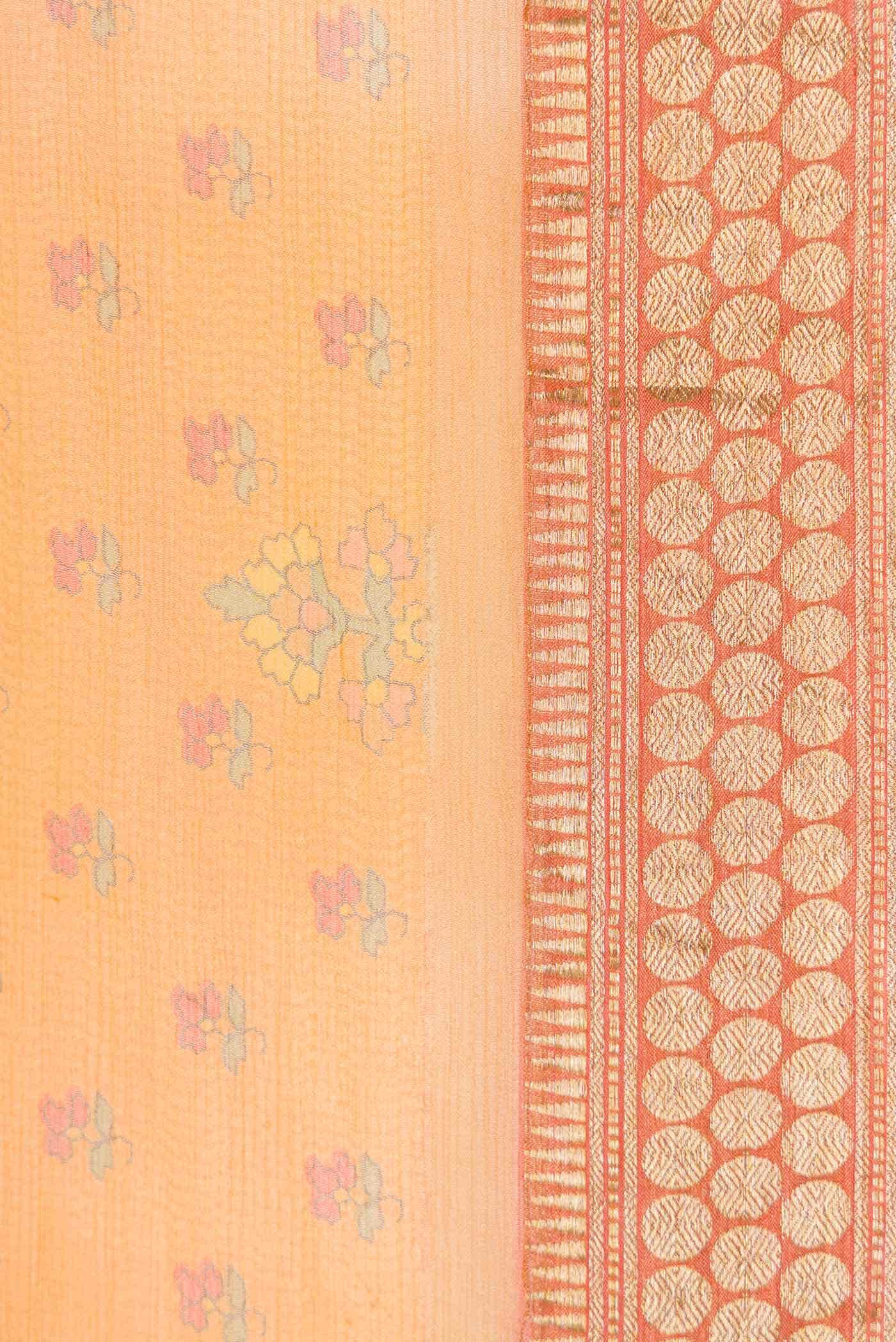 Golden Peach Dual Tone Mysore Chiffon Saree
