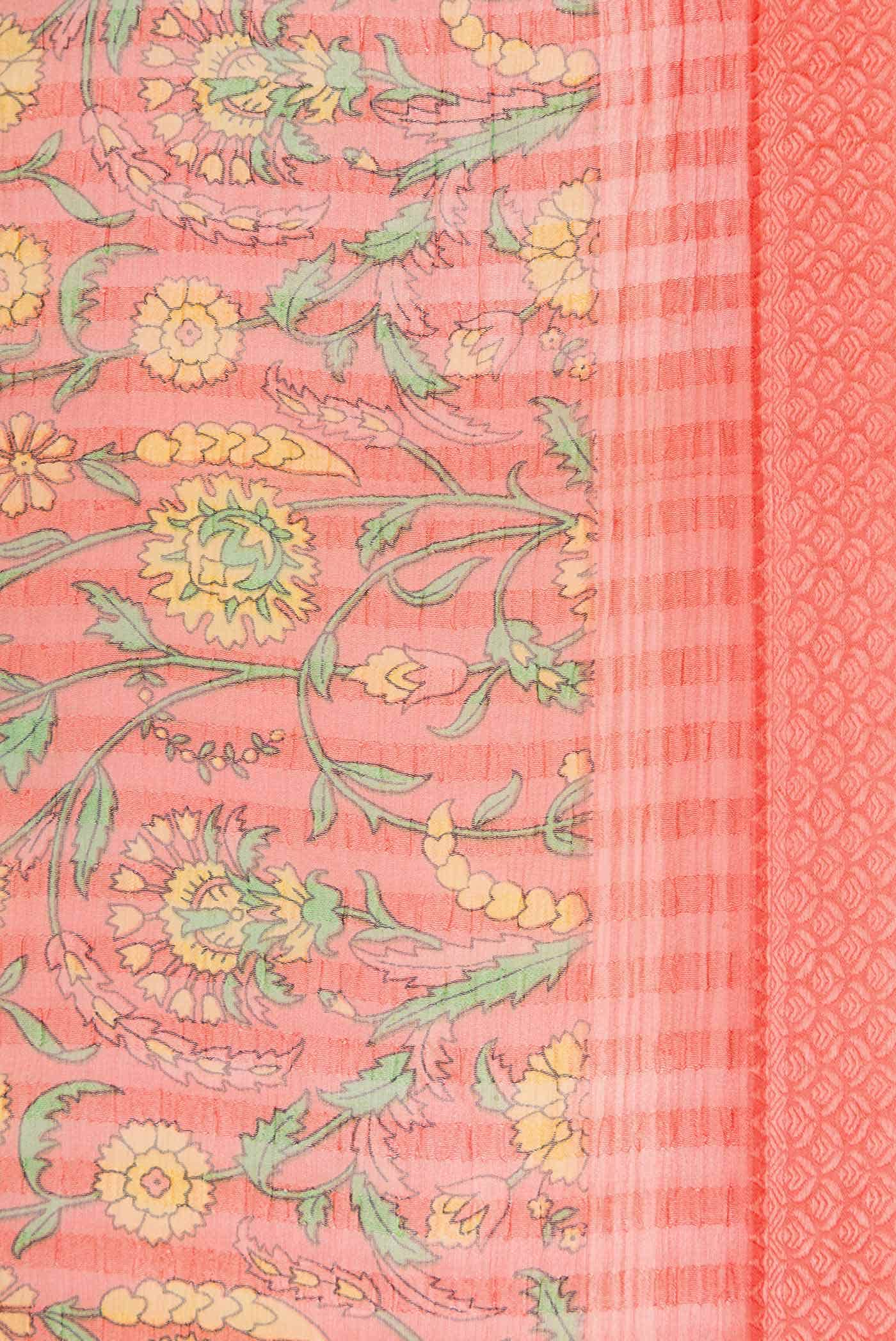 Peach Dual Tone Mysore Chiffon Saree