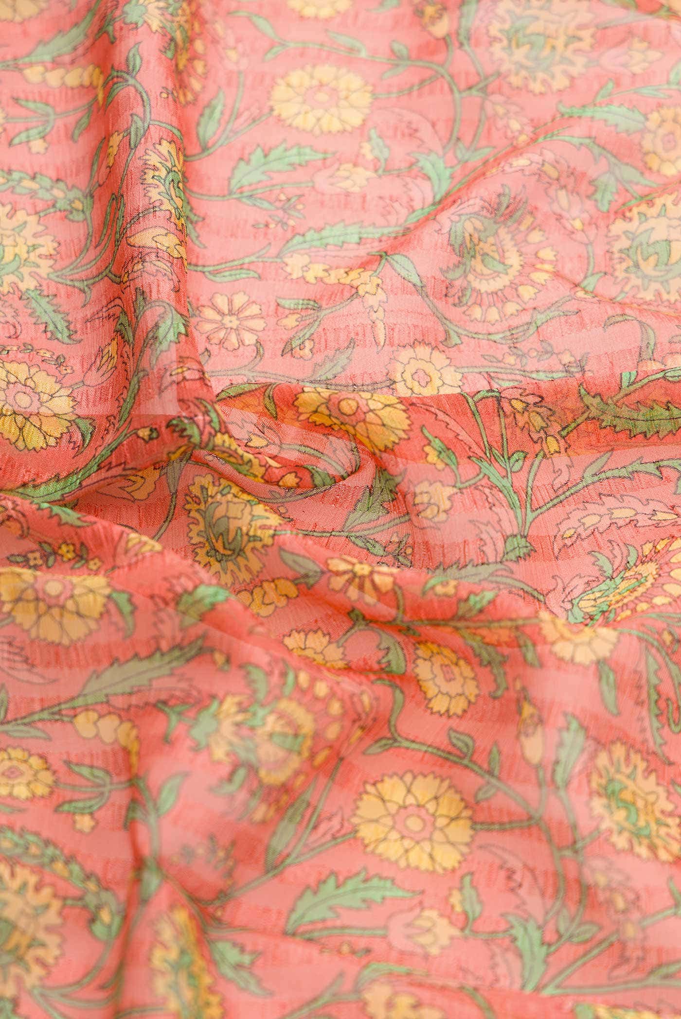 Peach Dual Tone Mysore Chiffon Saree