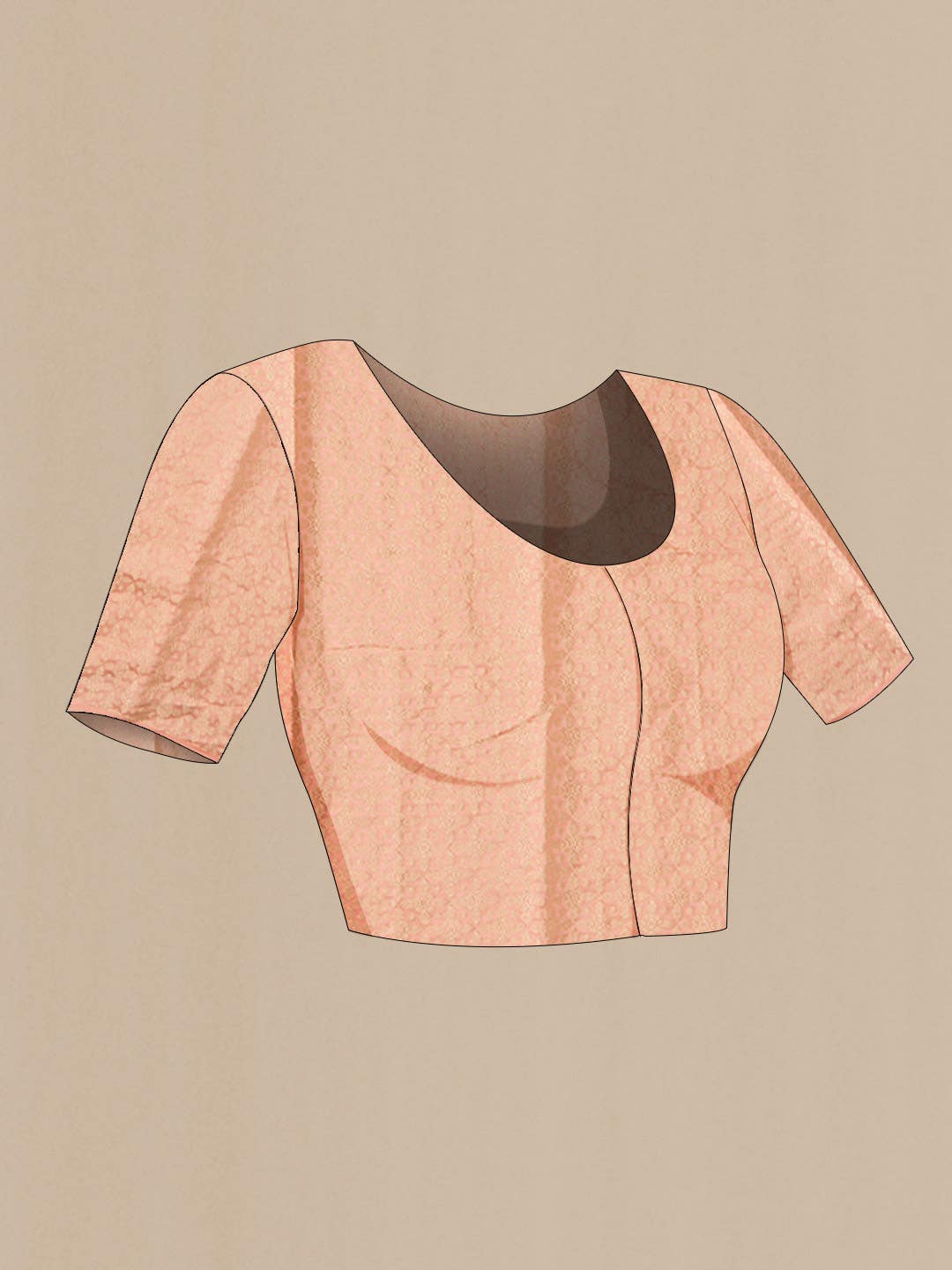 Peach Mysore Chiffon Saree