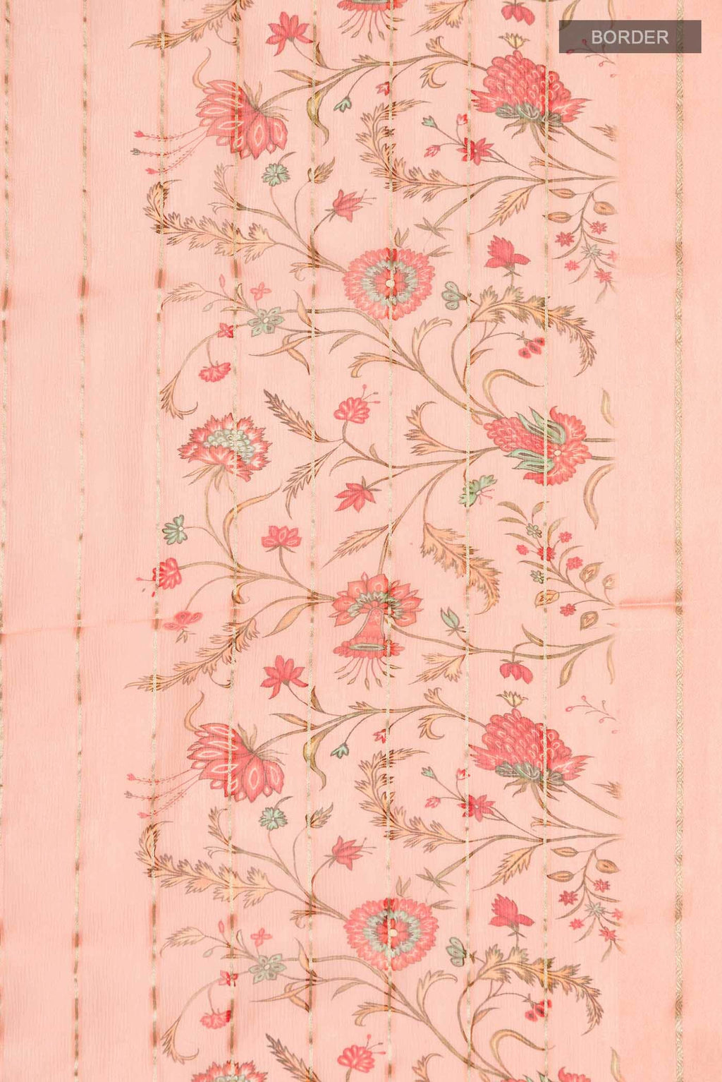 Peach Mysore Chiffon Saree